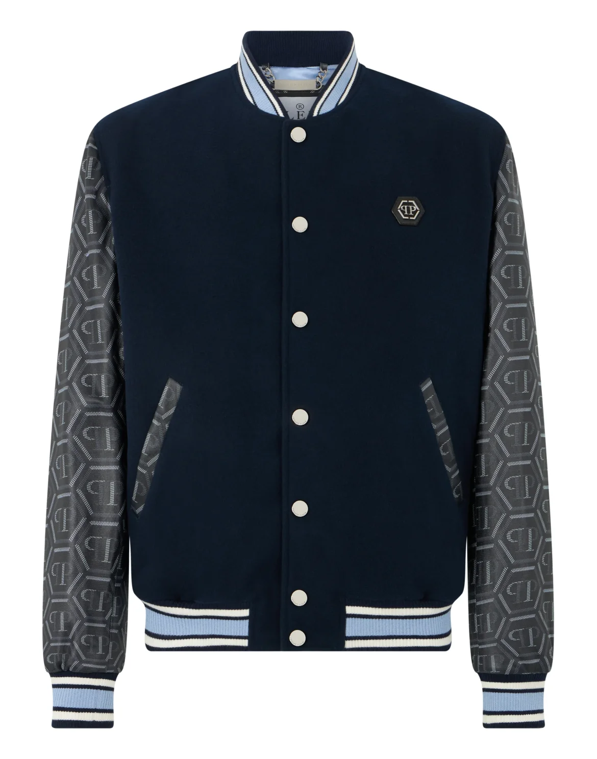 Bomber Jacket Monogram Sleeves, цвет: Синий