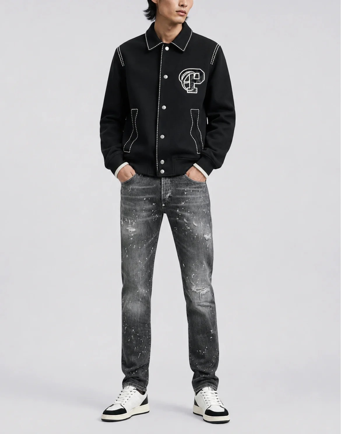 Coster Jacket Contrast Stitching, цвет: Черный