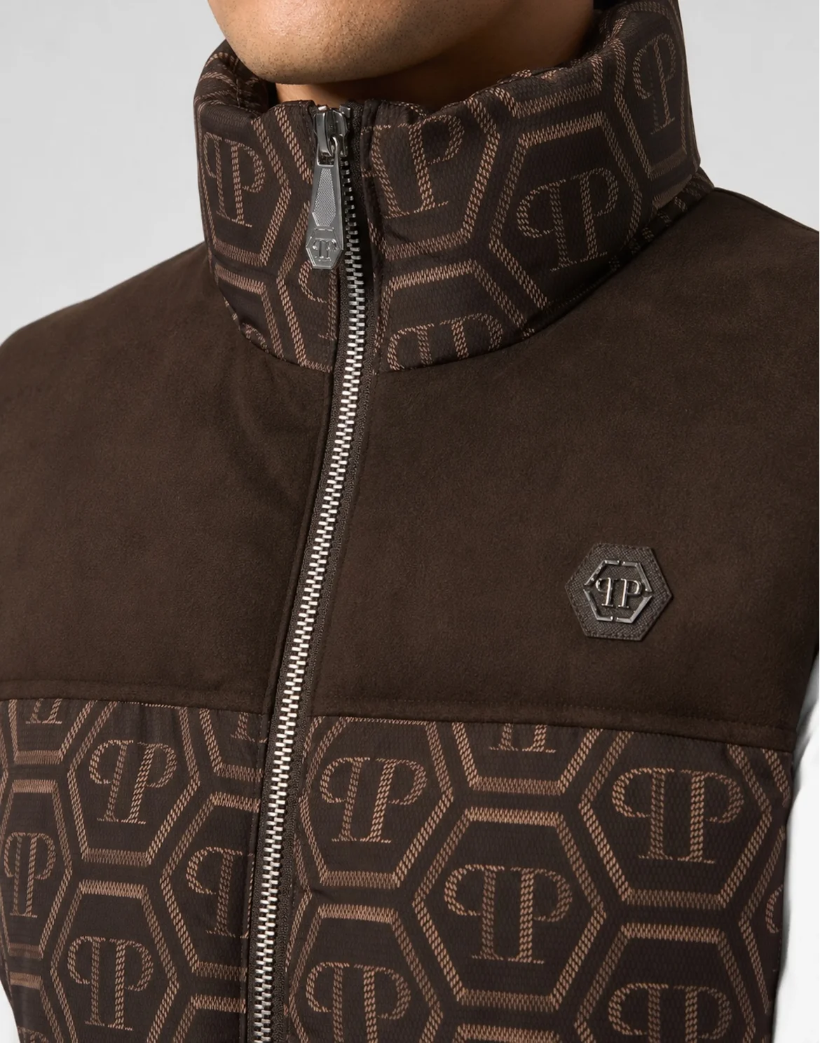 Nylon Vest Monogram, цвет: Коричневый