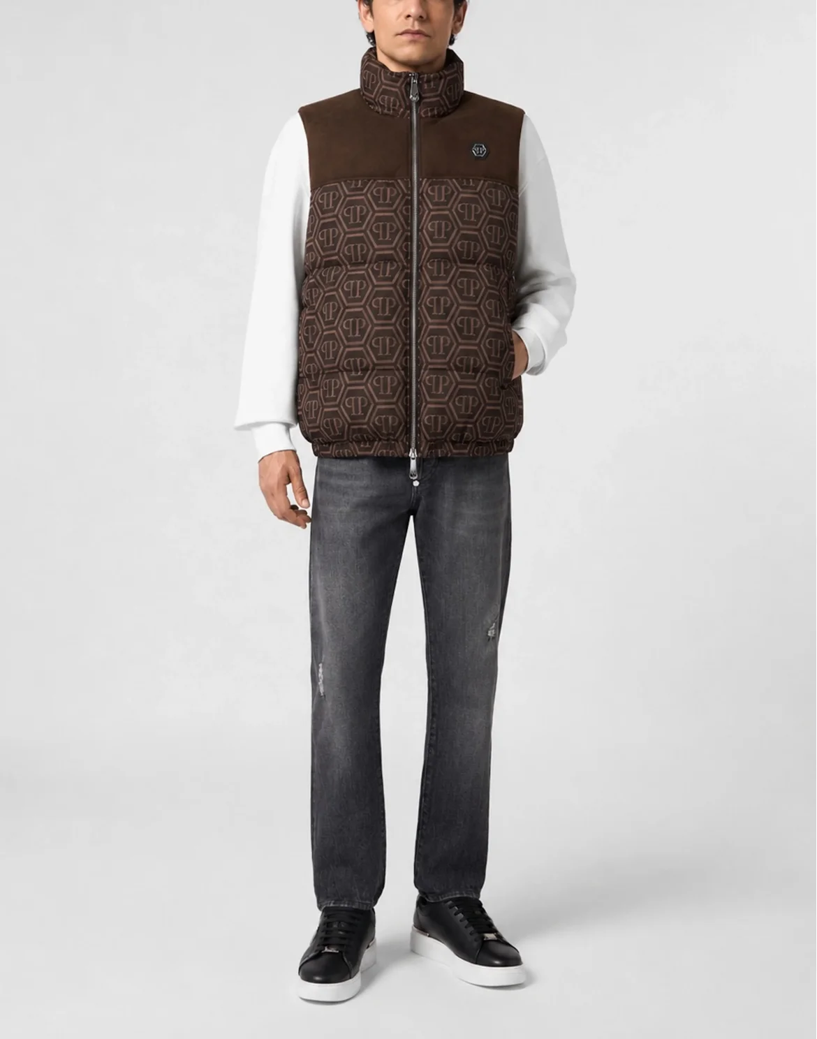 Nylon Vest Monogram, цвет: Коричневый