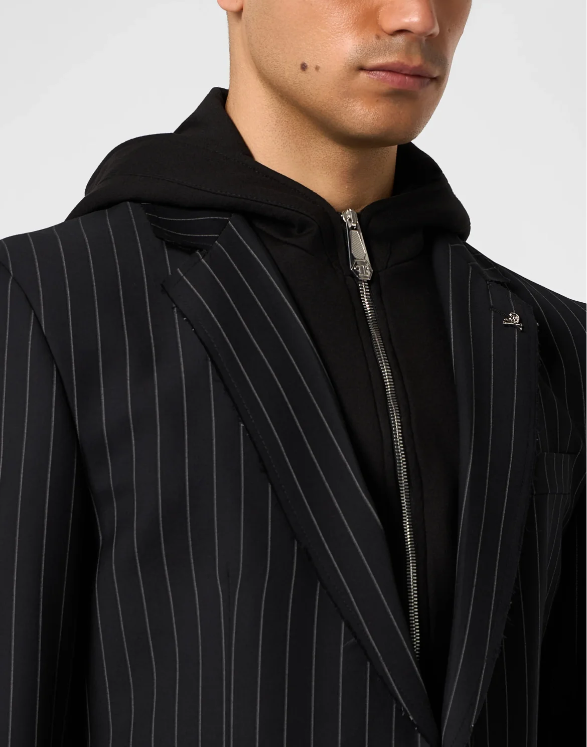 Hooded Blazer Pinstripe, цвет: Черный