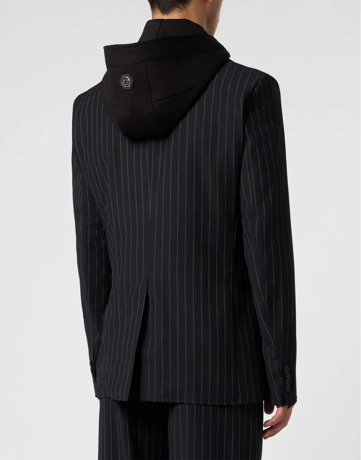 Hooded Blazer Pinstripe, цвет: Черный