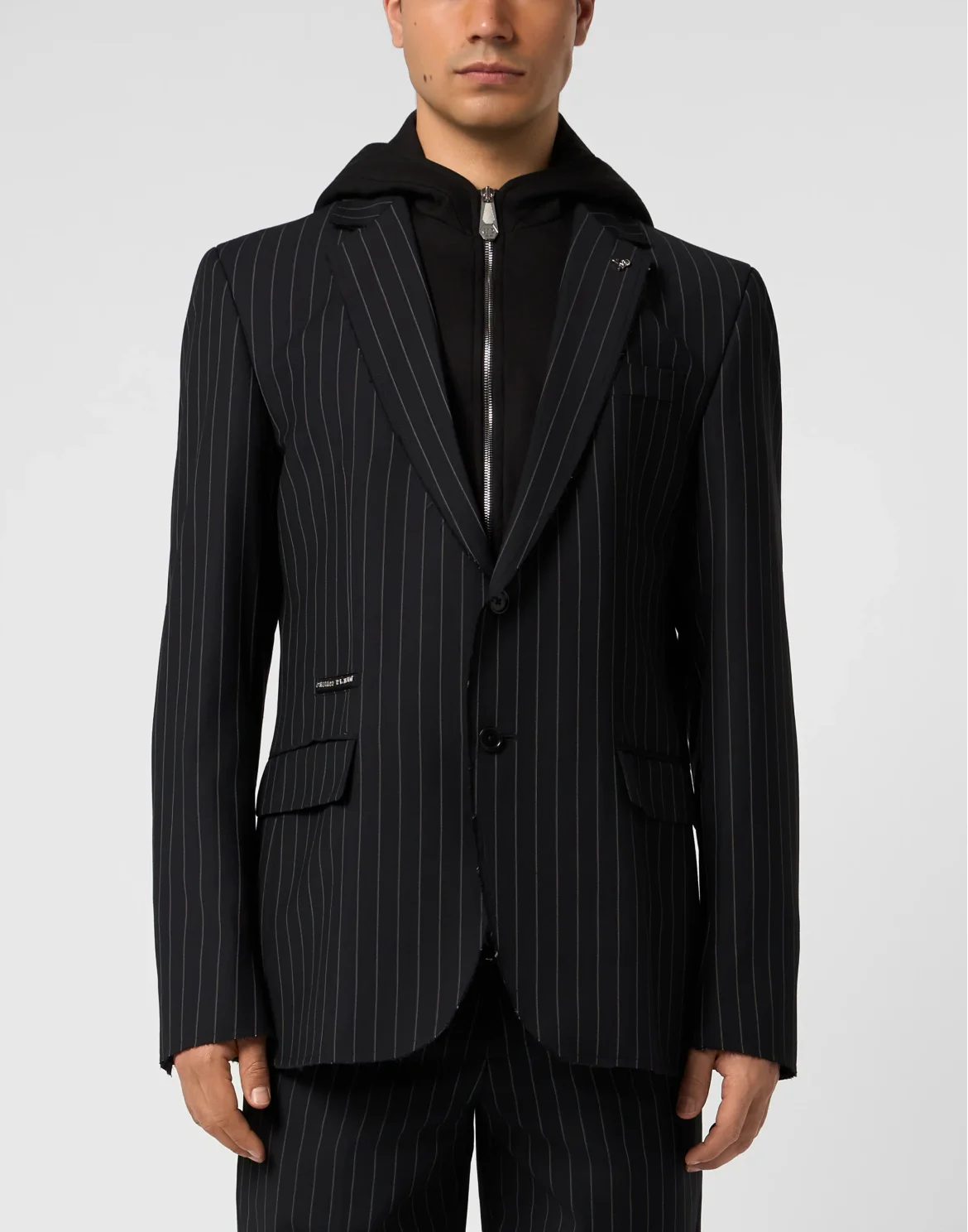 Hooded Blazer Pinstripe, цвет: Черный