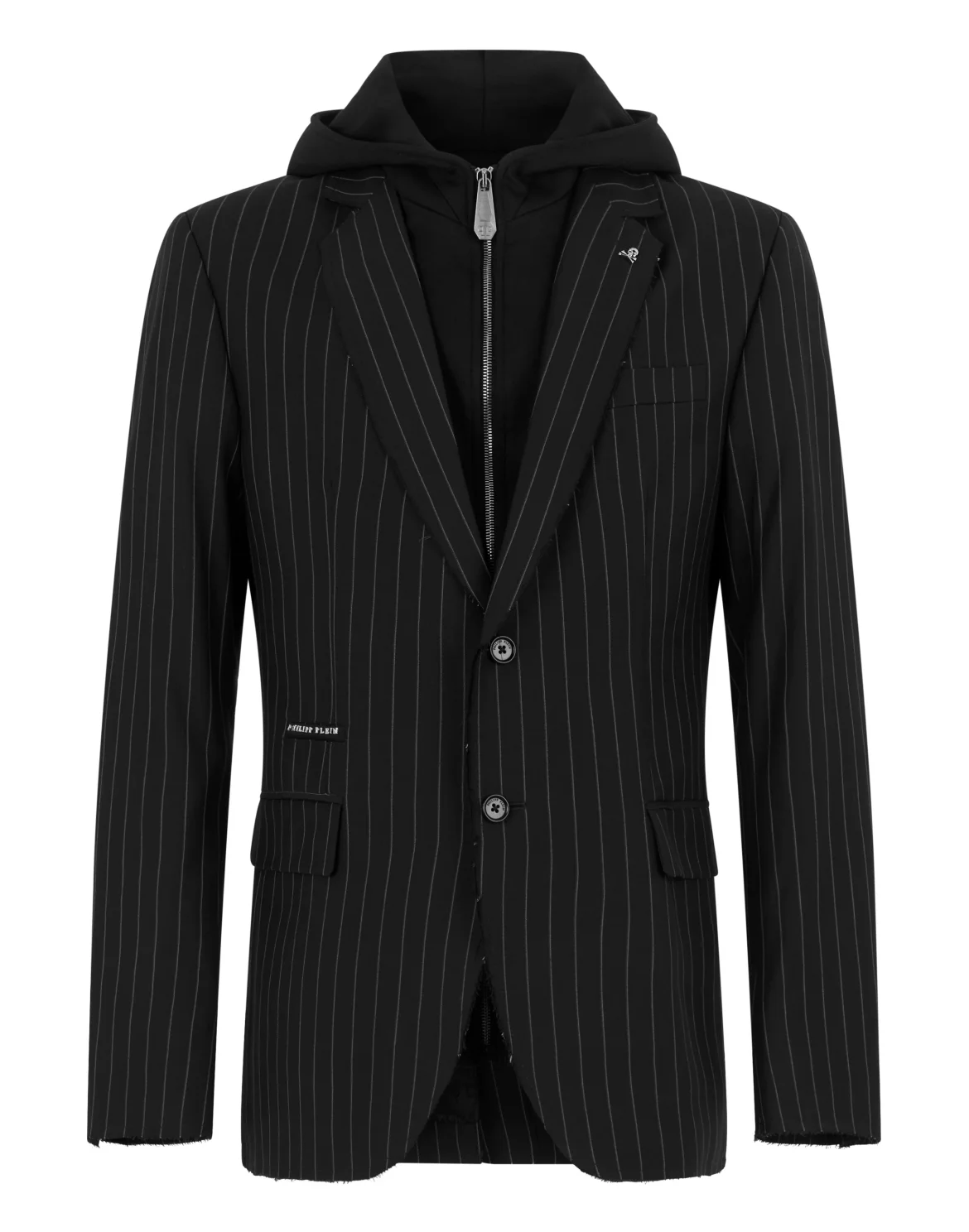 Hooded Blazer Pinstripe, цвет: Черный