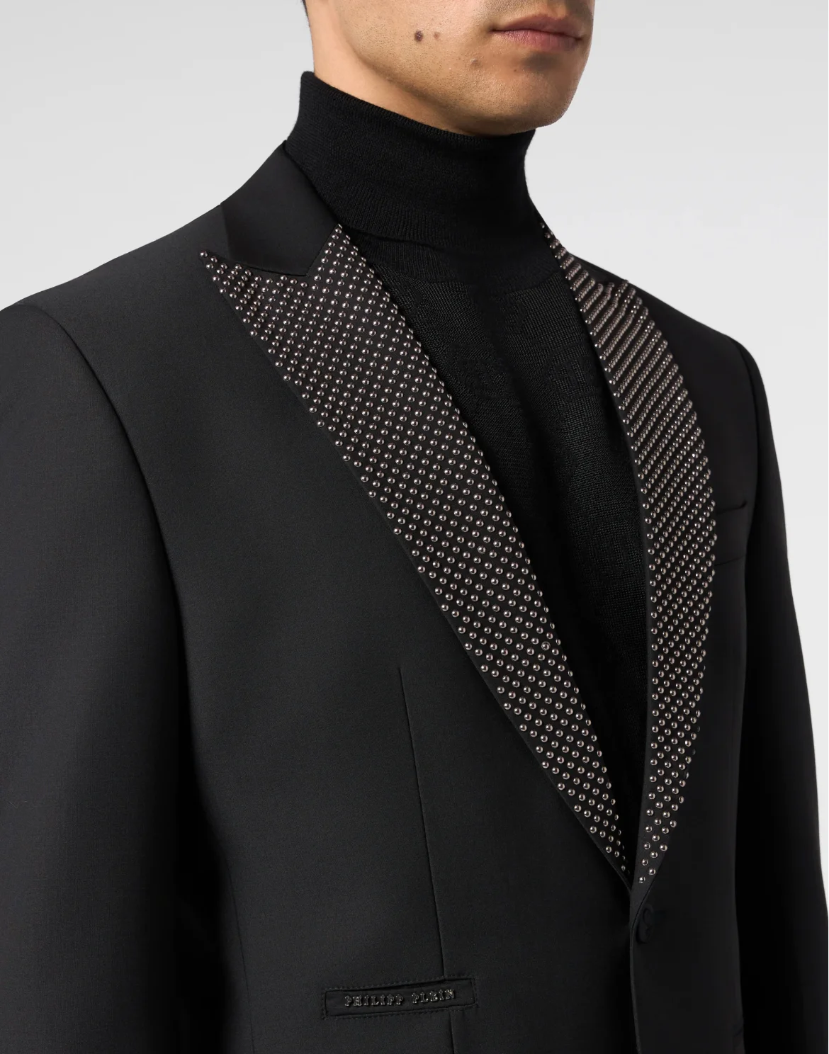 Blazer With Lapel Studs, цвет: Черный