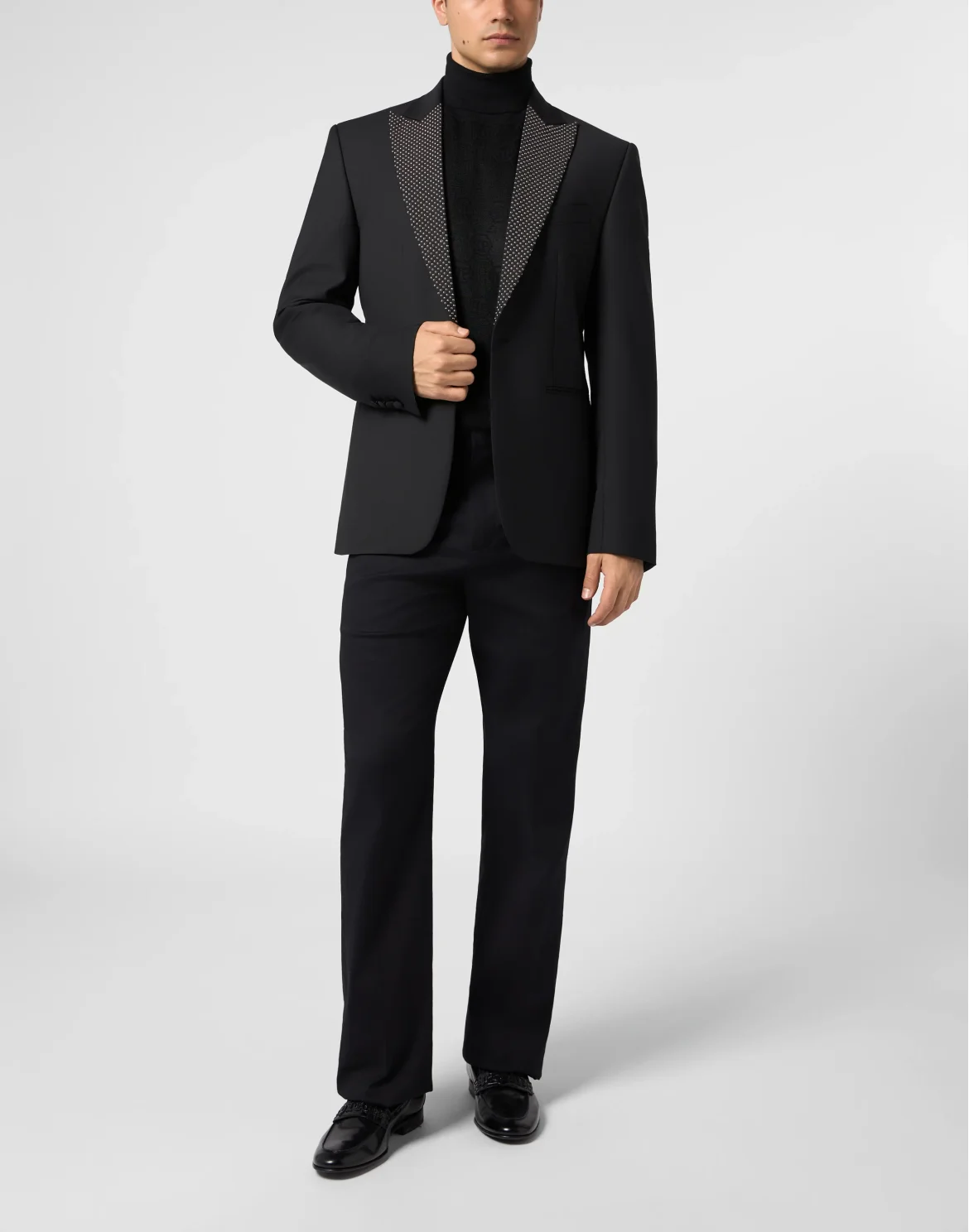 Blazer With Lapel Studs, цвет: Черный