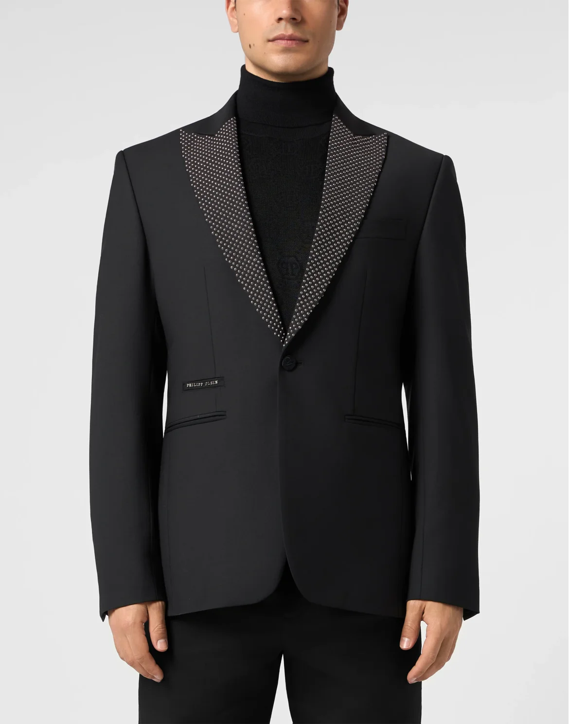 Blazer With Lapel Studs, цвет: Черный