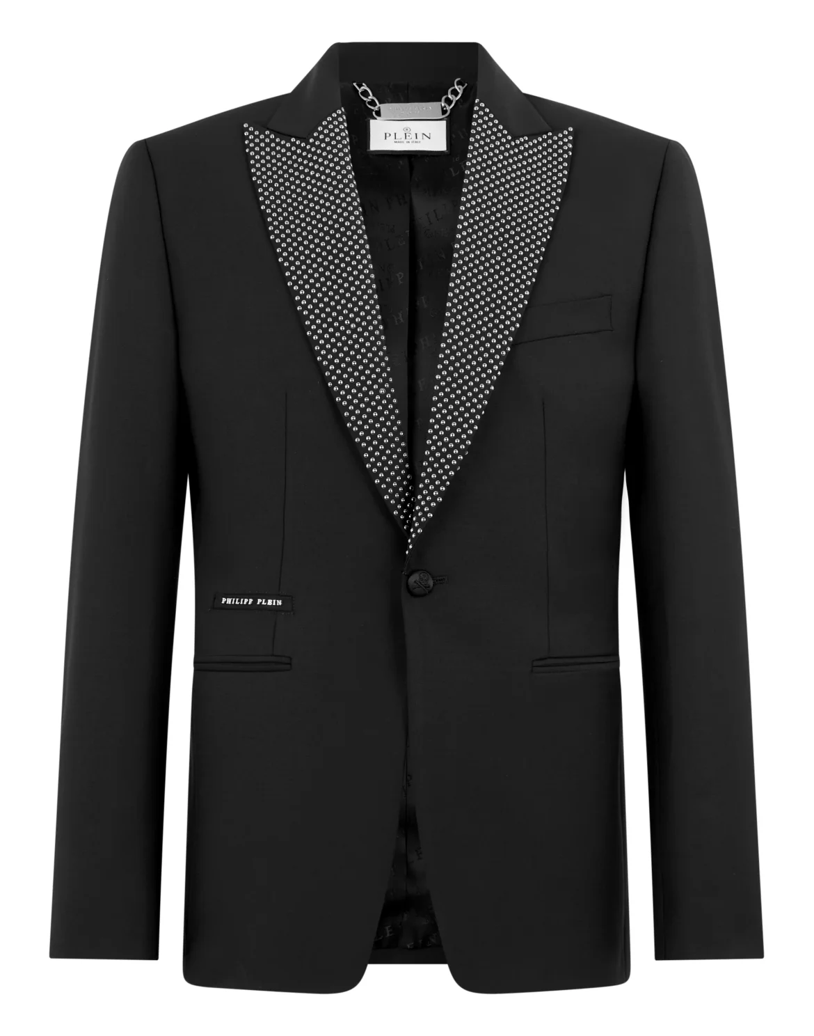 Blazer With Lapel Studs, цвет: Черный