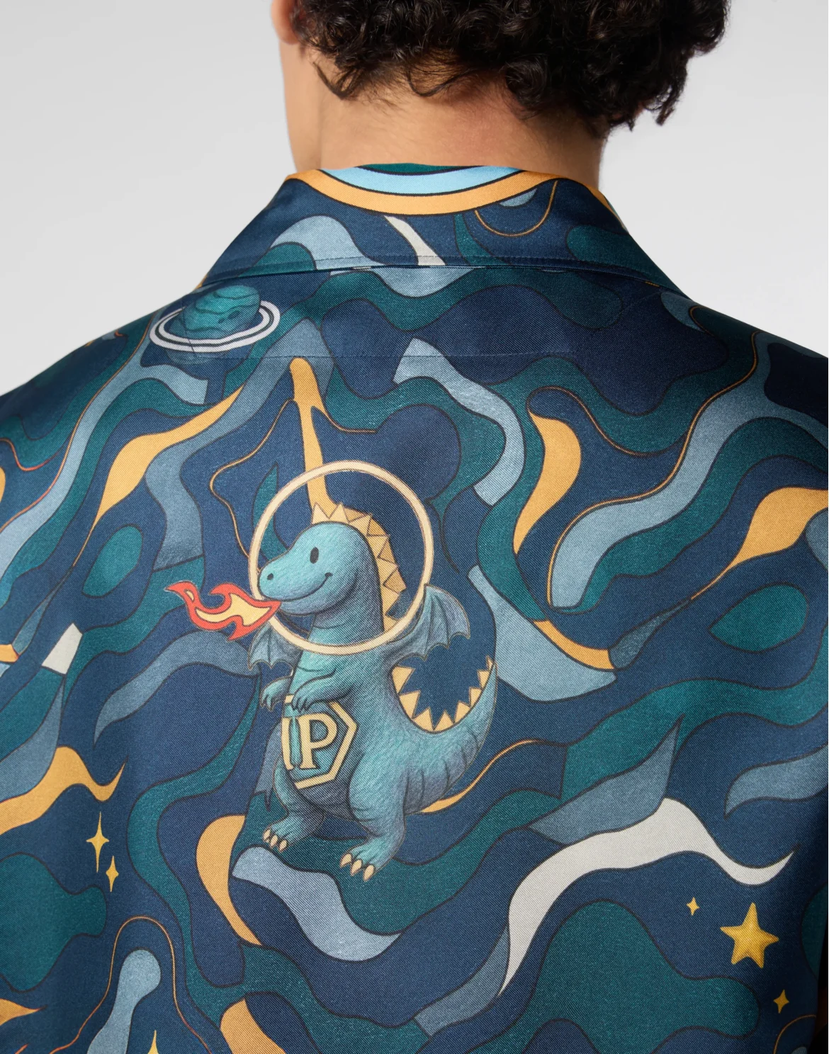 Bowling Shirt Space Dragons, цвет: Синий