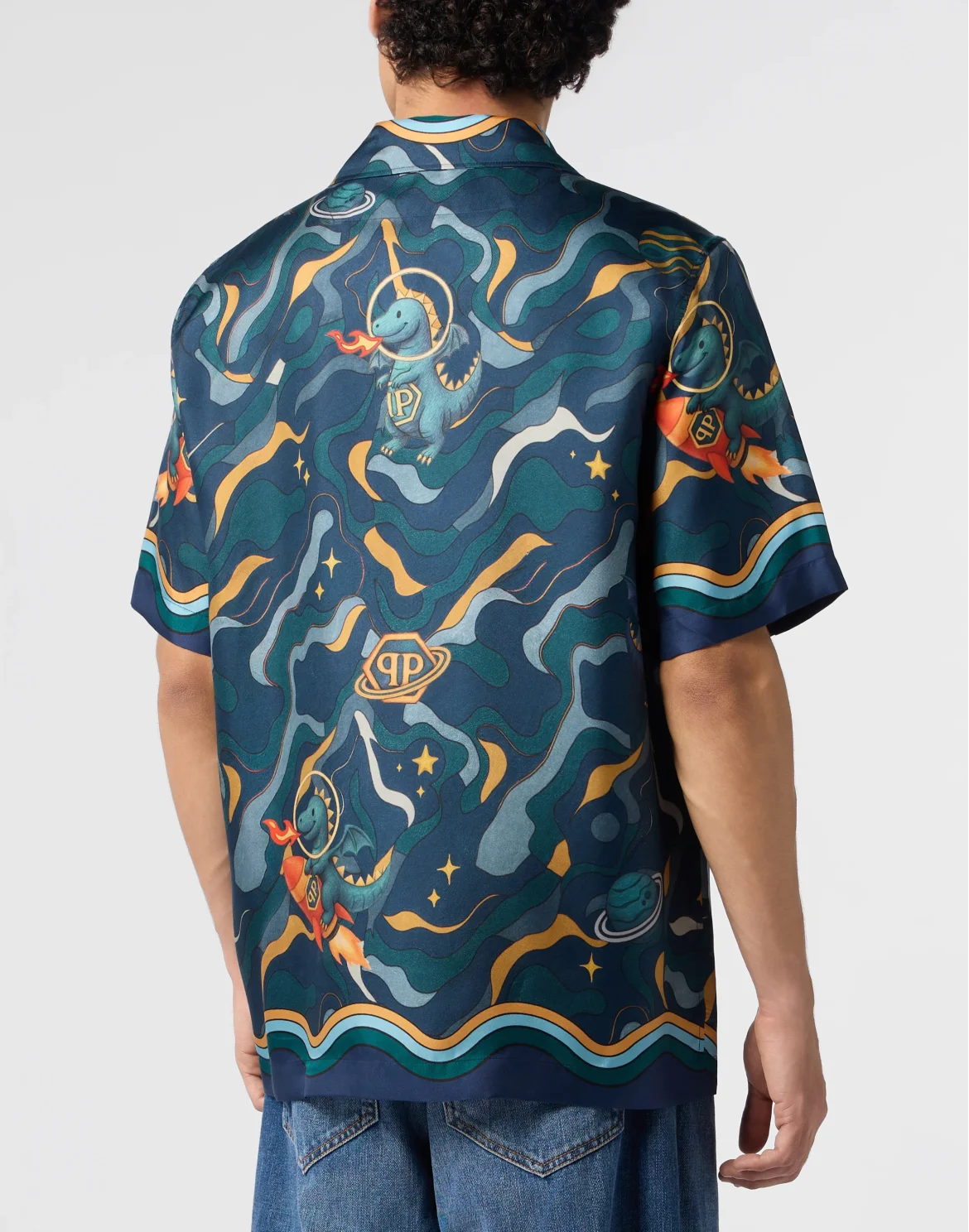 Bowling Shirt Space Dragons, цвет: Синий