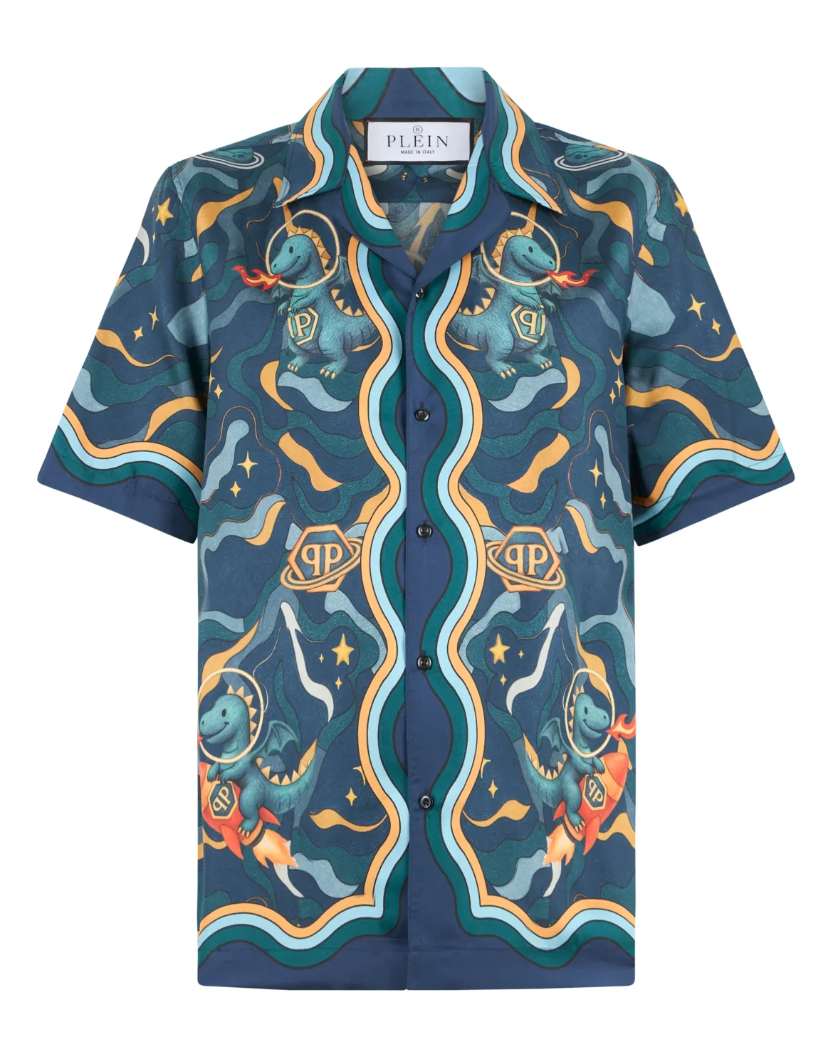 Bowling Shirt Space Dragons, цвет: Синий