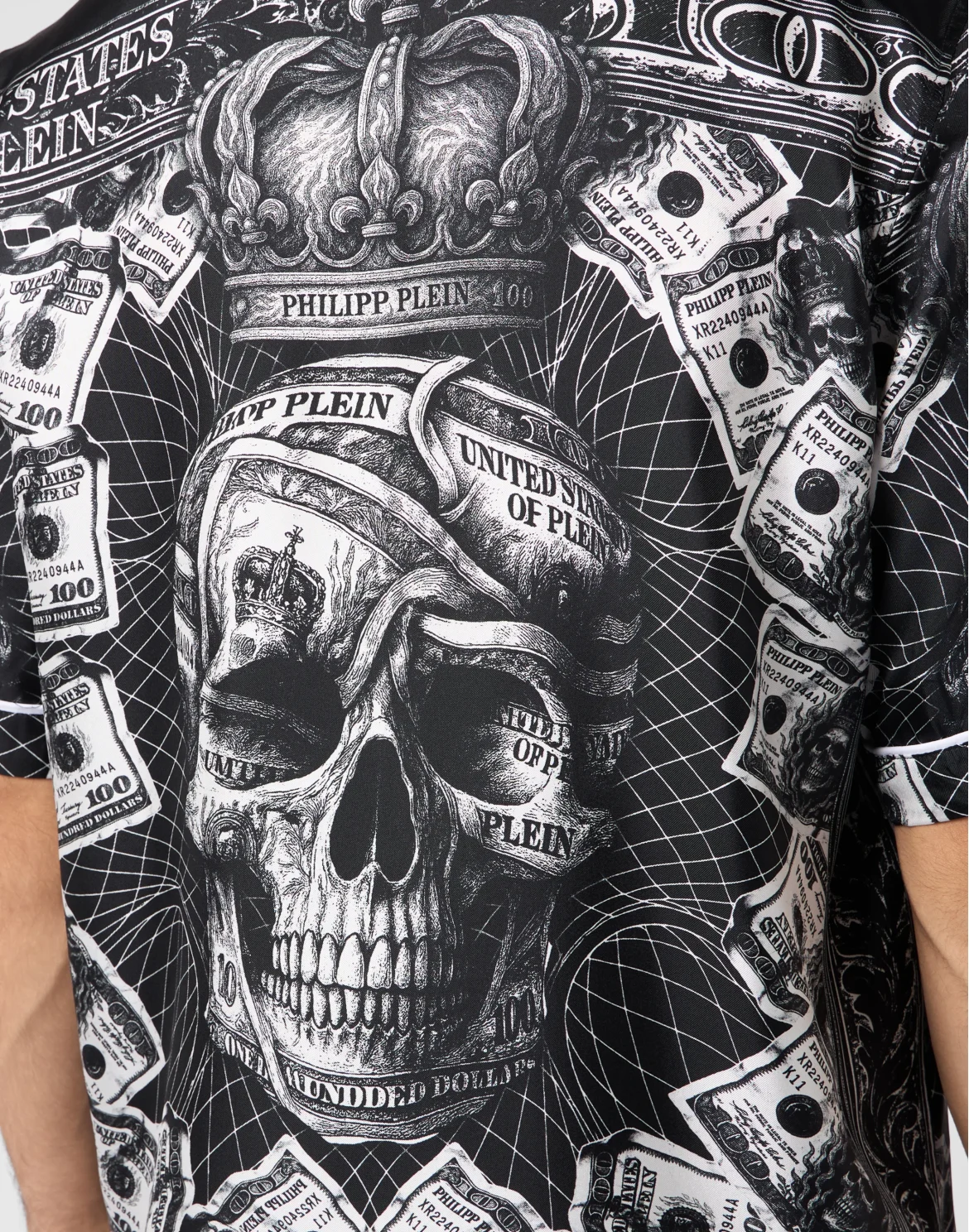 Bowling Shirt Skull Dollar, цвет: Черный