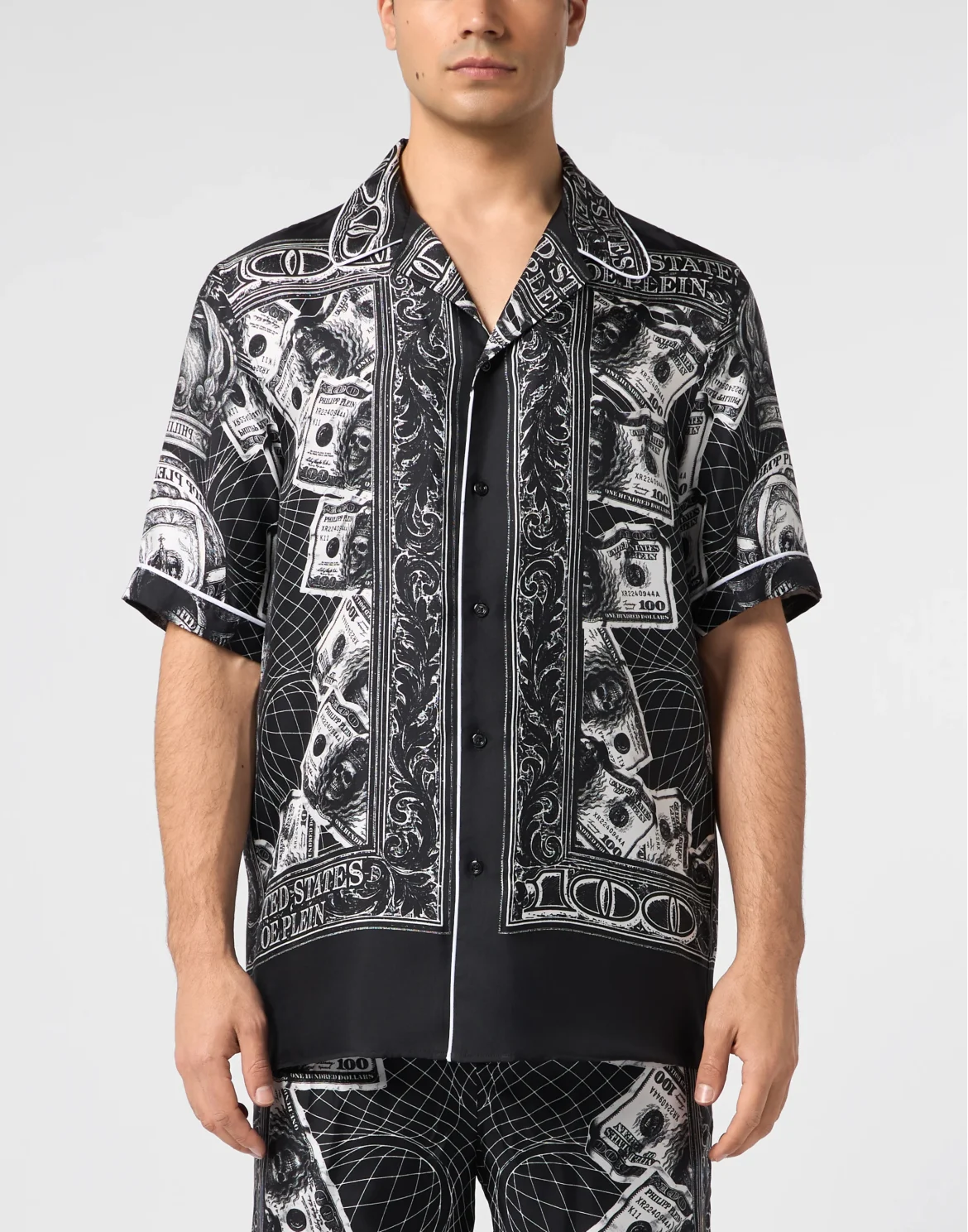 Bowling Shirt Skull Dollar, цвет: Черный