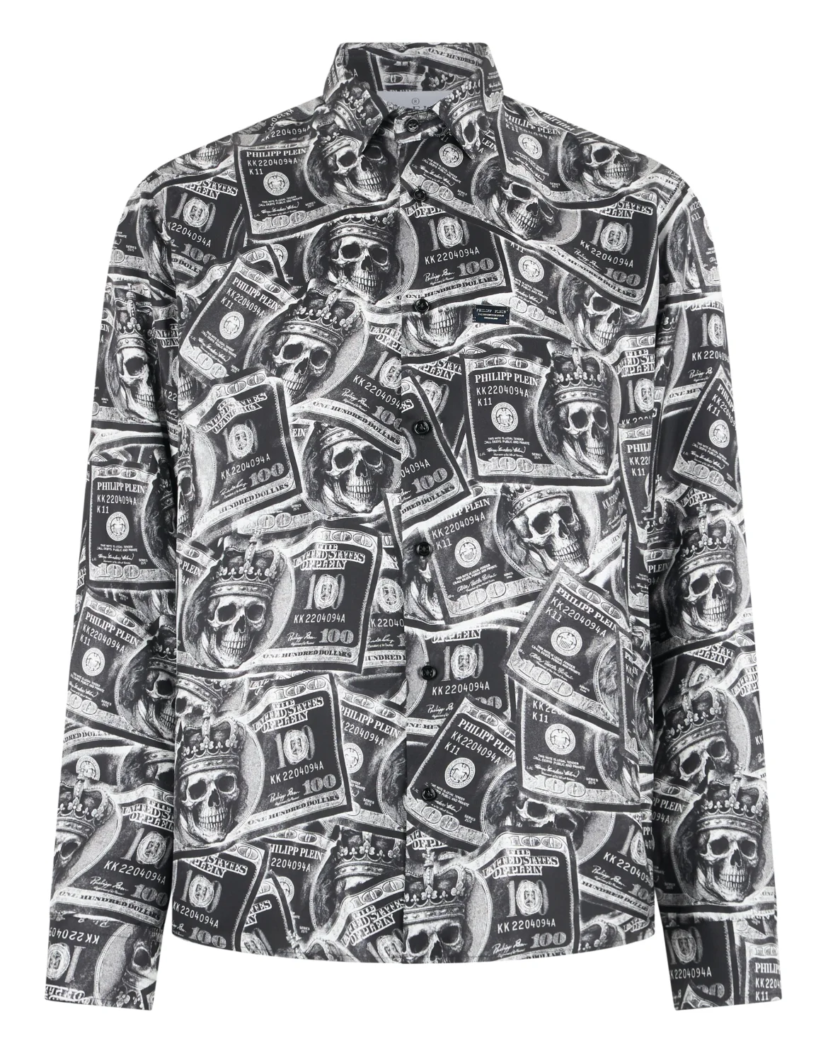 Silk Shirt All-Over Plein Dollar, цвет: Черный