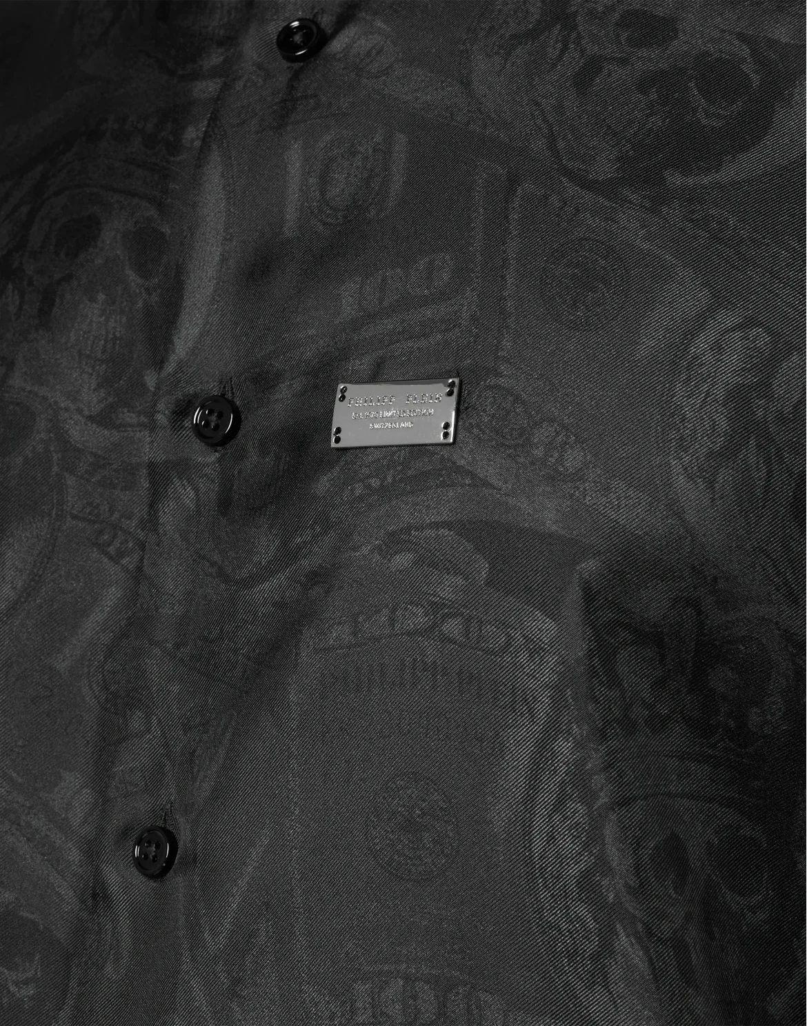 Silk Shirt All-Over Plein Dollar, цвет: Черный