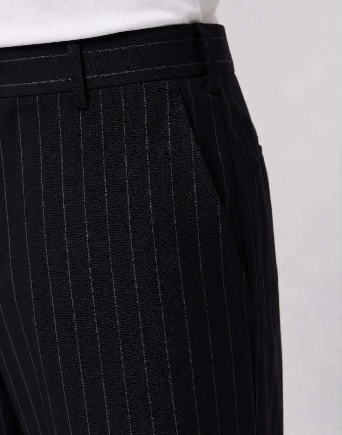 Loose Fit Trousers Pinstripe, цвет: Черный