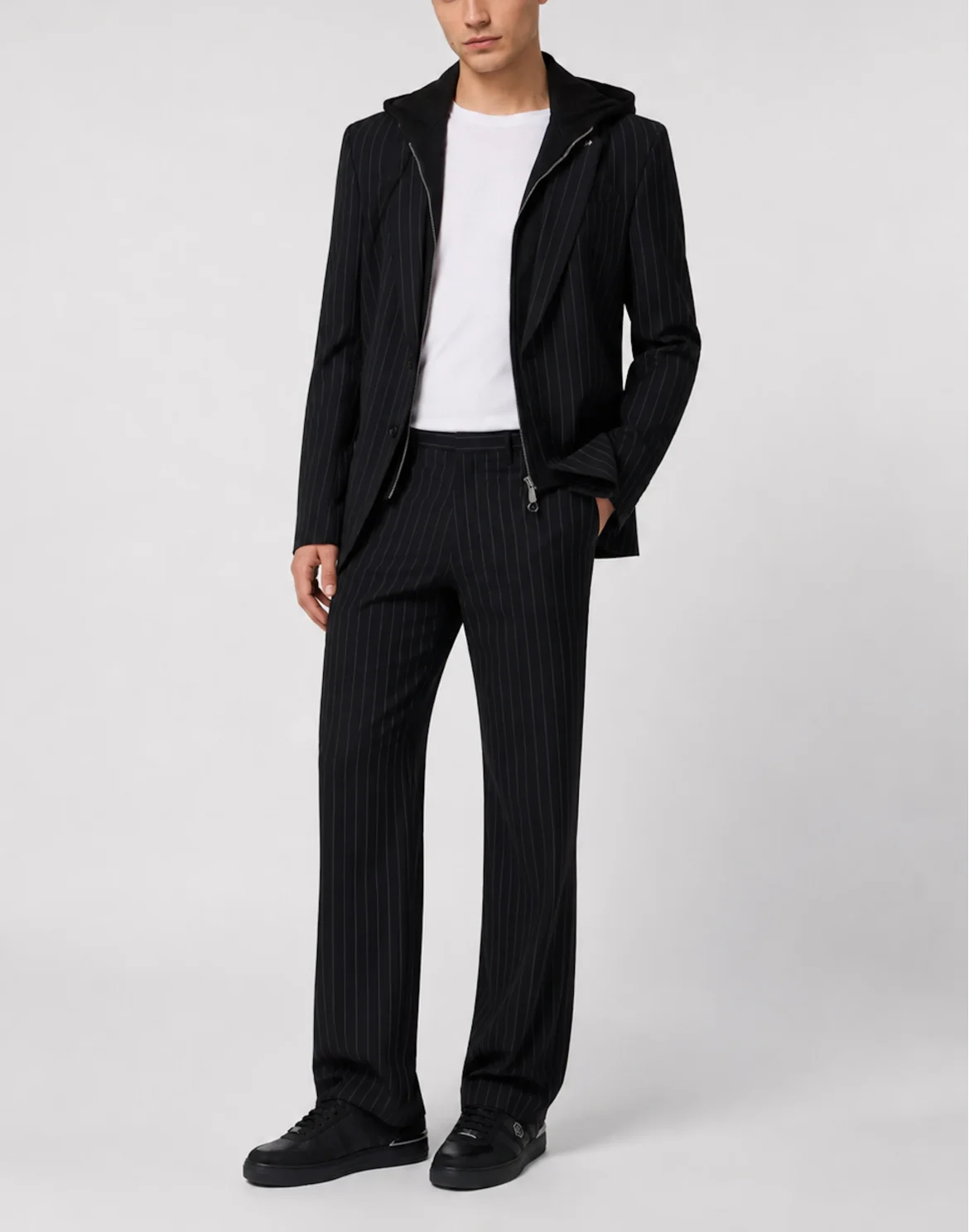 Loose Fit Trousers Pinstripe, цвет: Черный