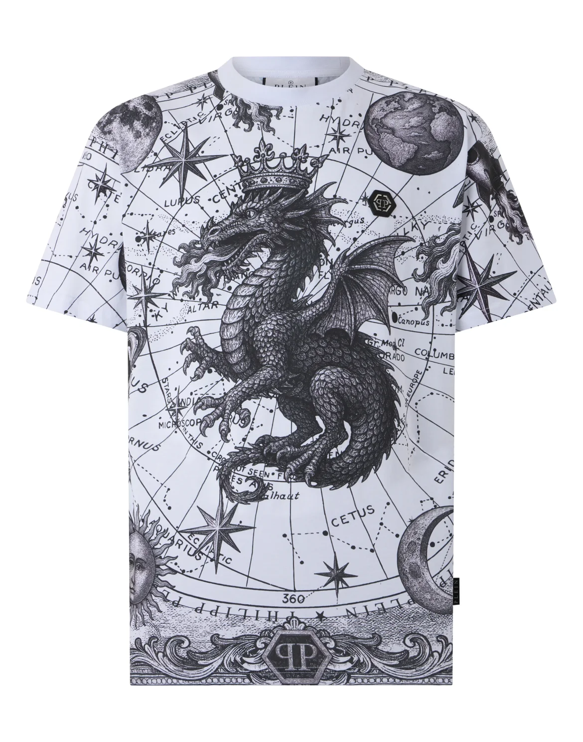 Round Neck T-Shirt All-Over Zodiac, цвет: Белый