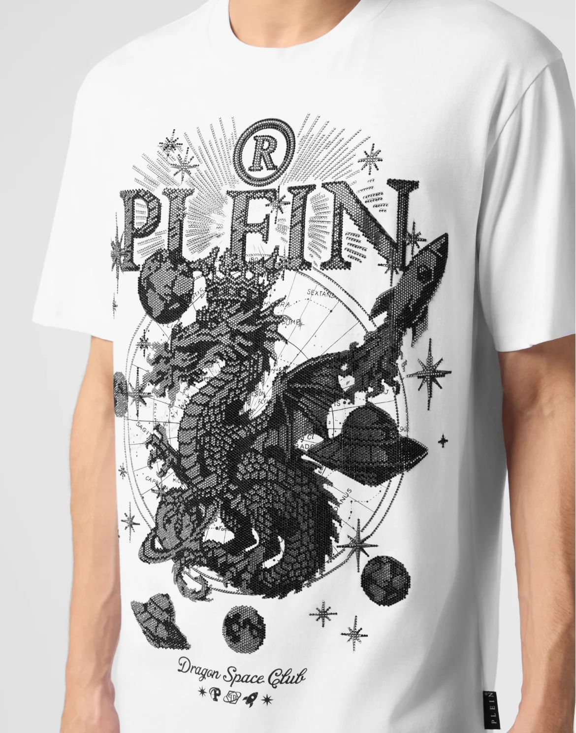 Round Neck T-Shirt Dragon Stones, цвет: Белый