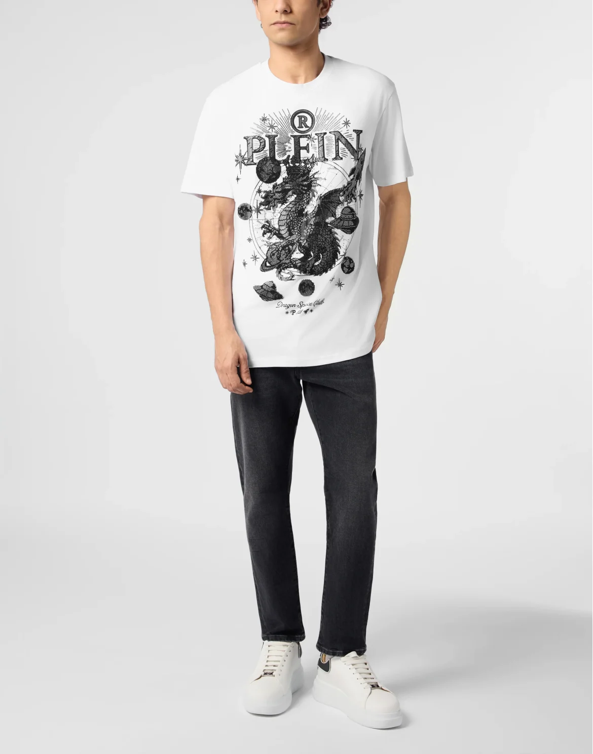 Round Neck T-Shirt Dragon Stones, цвет: Белый