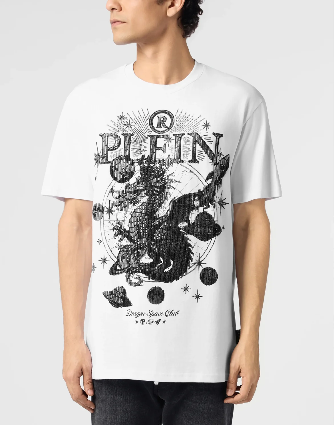Round Neck T-Shirt Dragon Stones, цвет: Белый