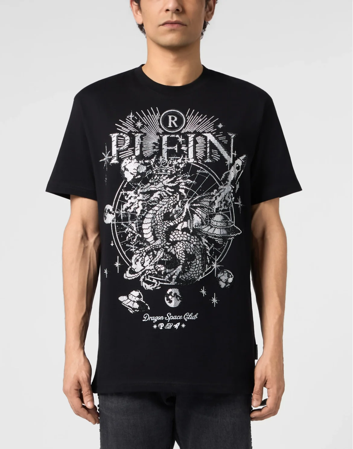 Round Neck T-Shirt Dragon Stones, цвет: Черный
