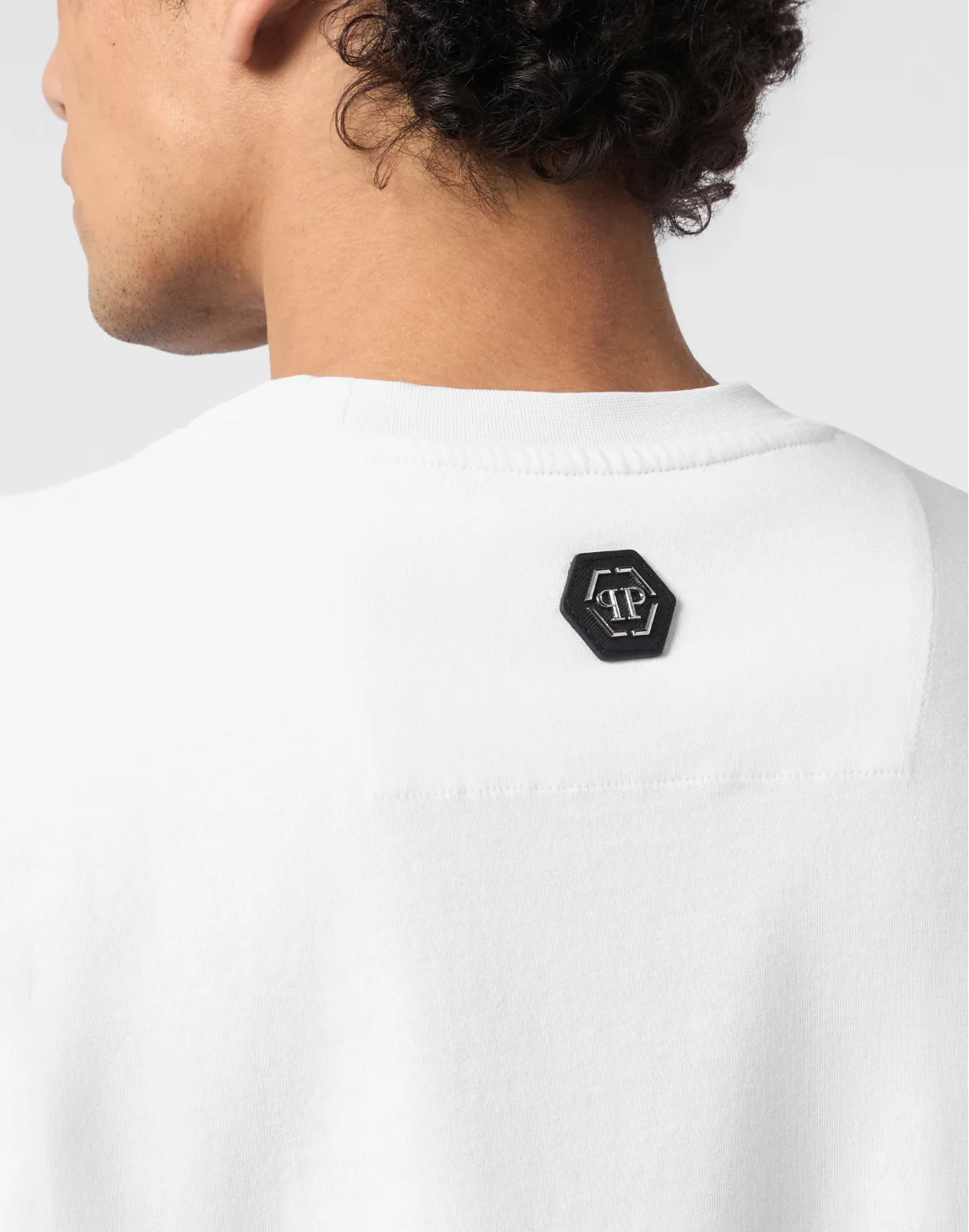 Round Neck T-Shirt Dragon Hexagon, цвет: Белый