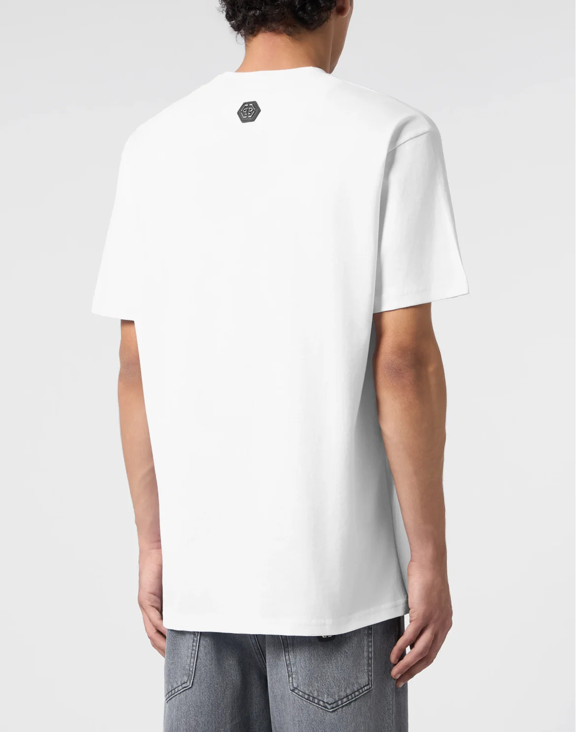 Round Neck T-Shirt Dragon Hexagon, цвет: Белый