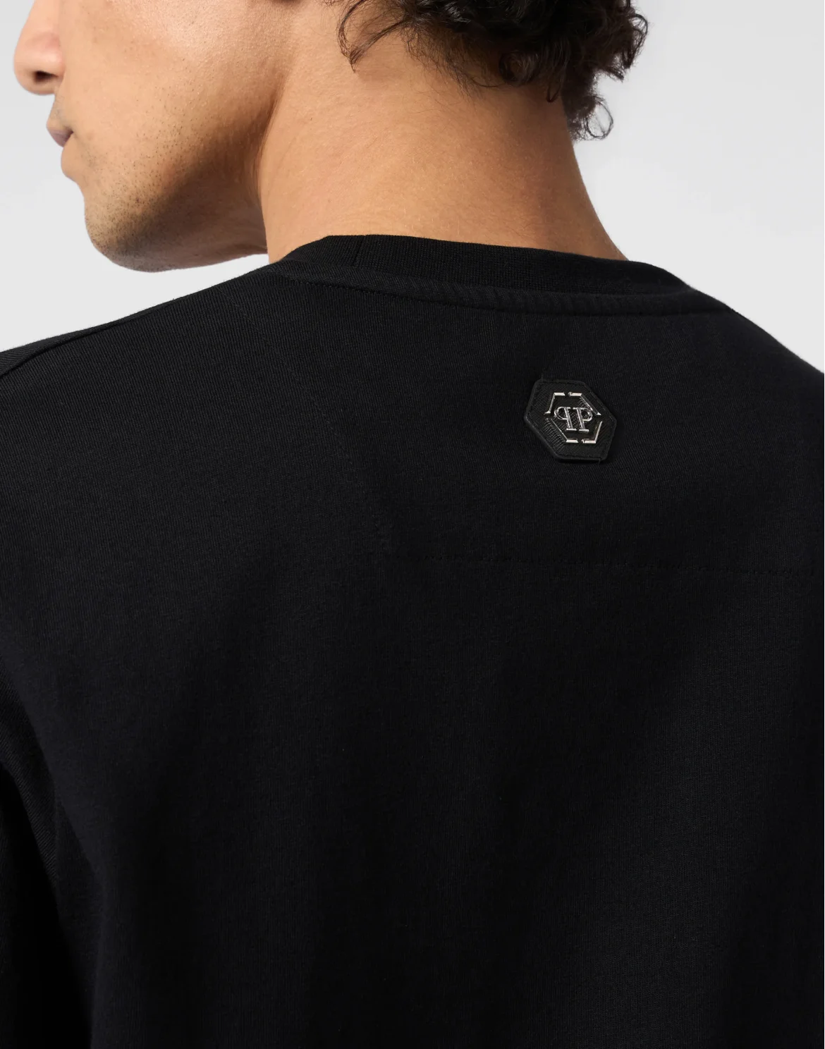 Round Neck T-Shirt Dragon Hexagon, цвет: Черный