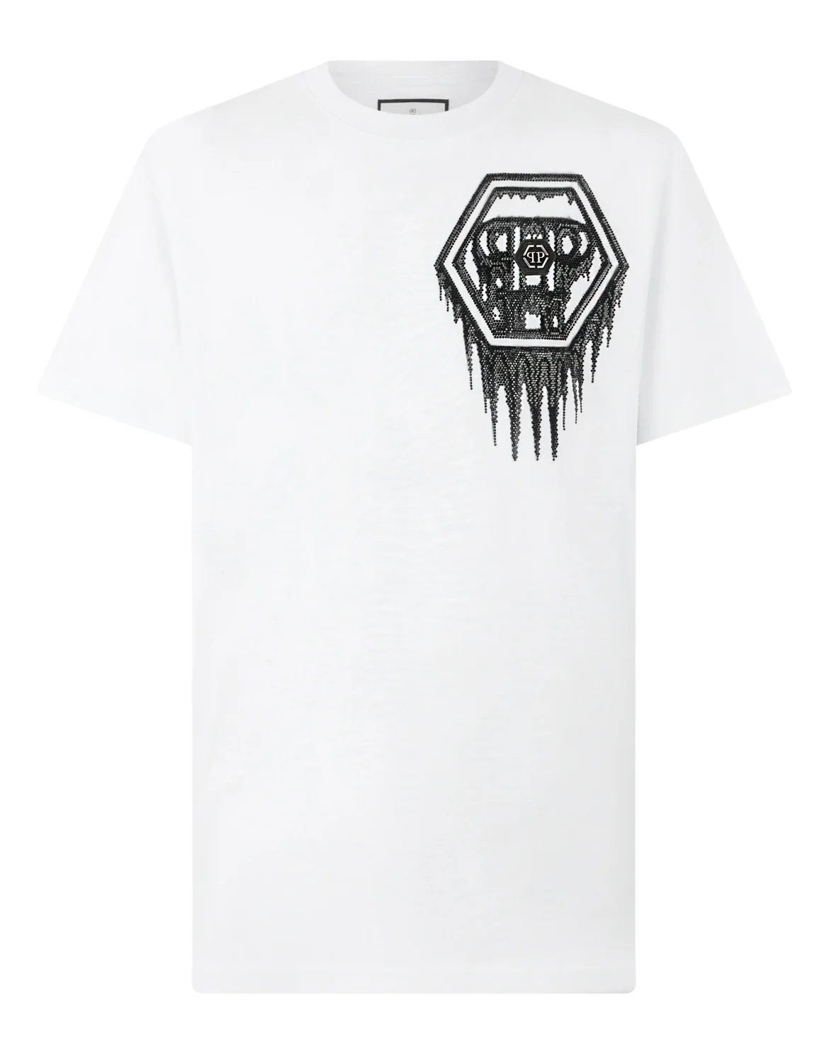 Round Neck T-Shirt Neon Space Hexagon, цвет: Белый