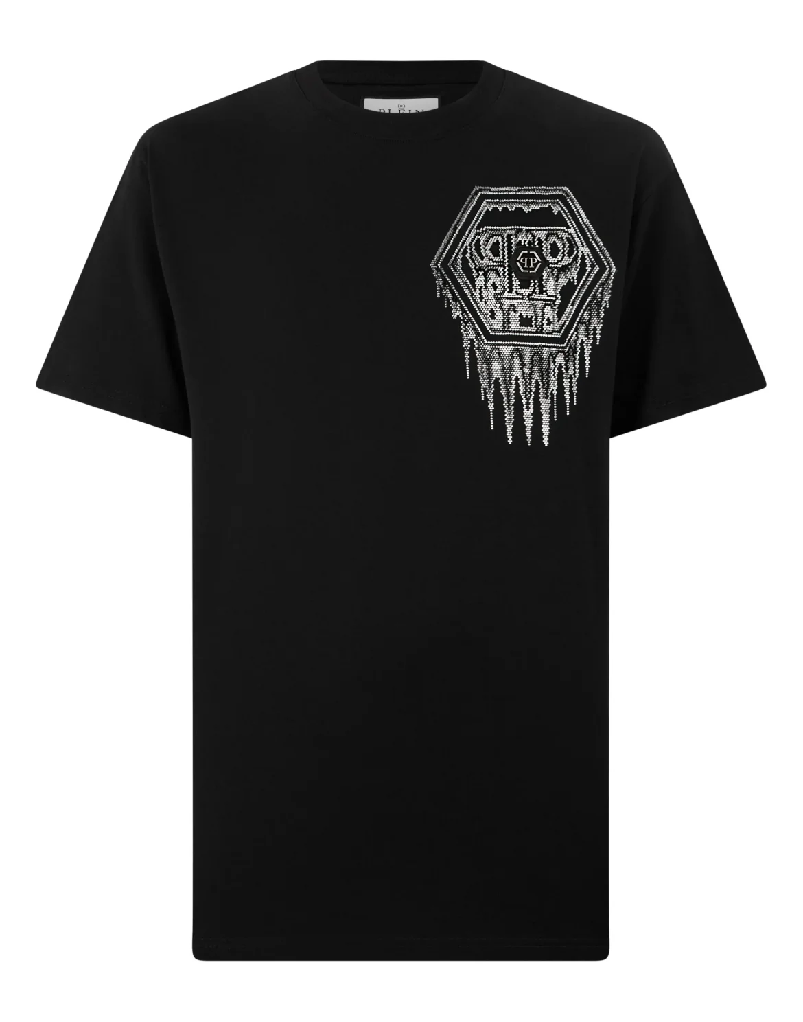 Round Neck T-Shirt Neon Space Hexagon, цвет: Черный