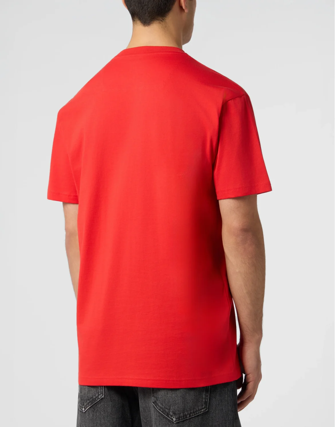 Round Neck T-Shirt Neon Space Hexagon, цвет: Красный