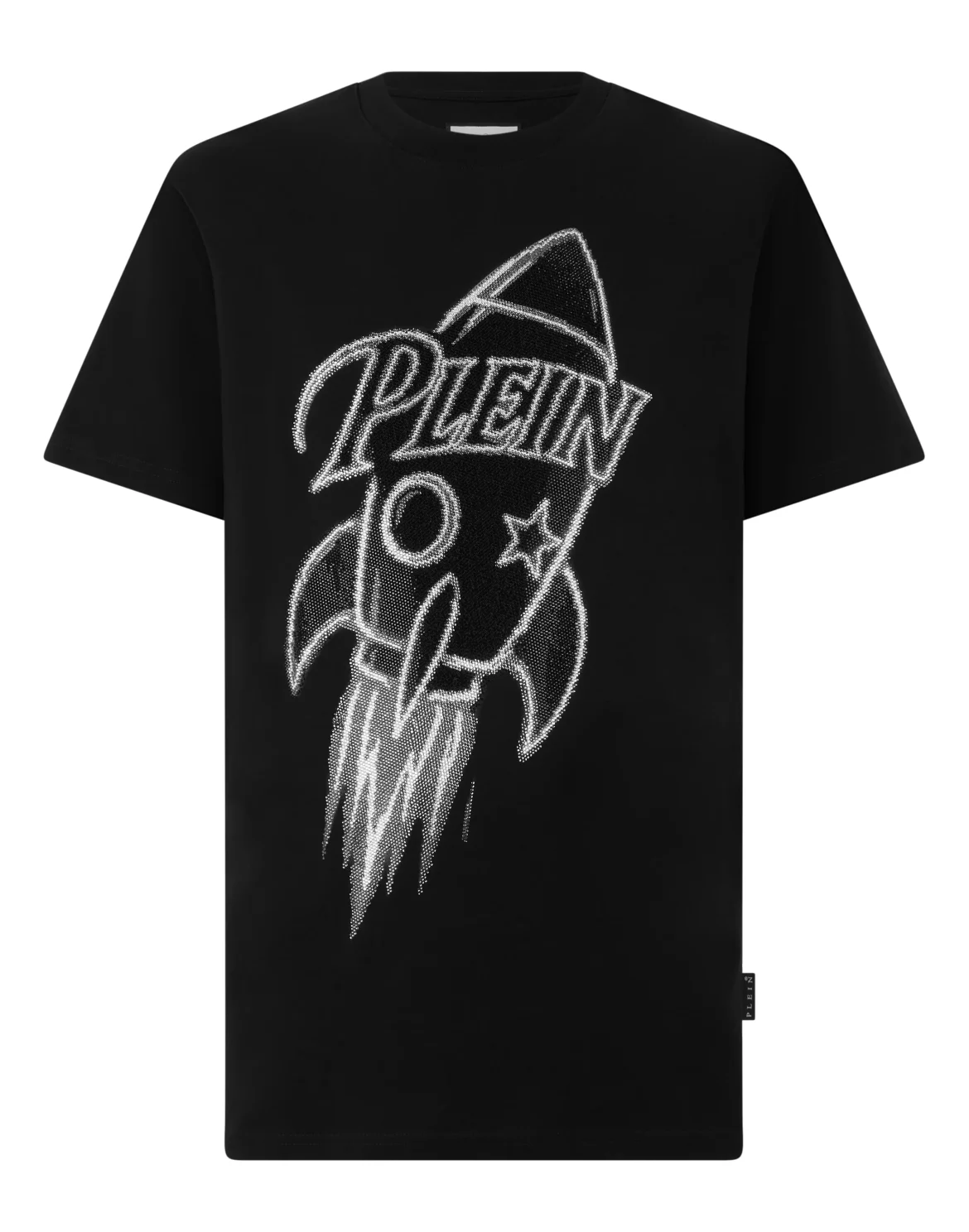 Round Neck T-Shirt Neon Space Rocket Stones, цвет: Черный