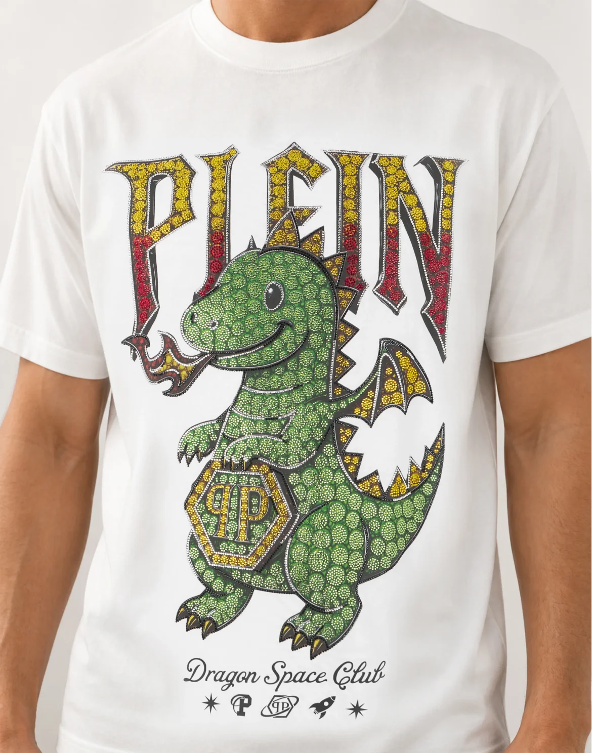 Round Neck T-Shirt Dragon Stones, цвет: Белый