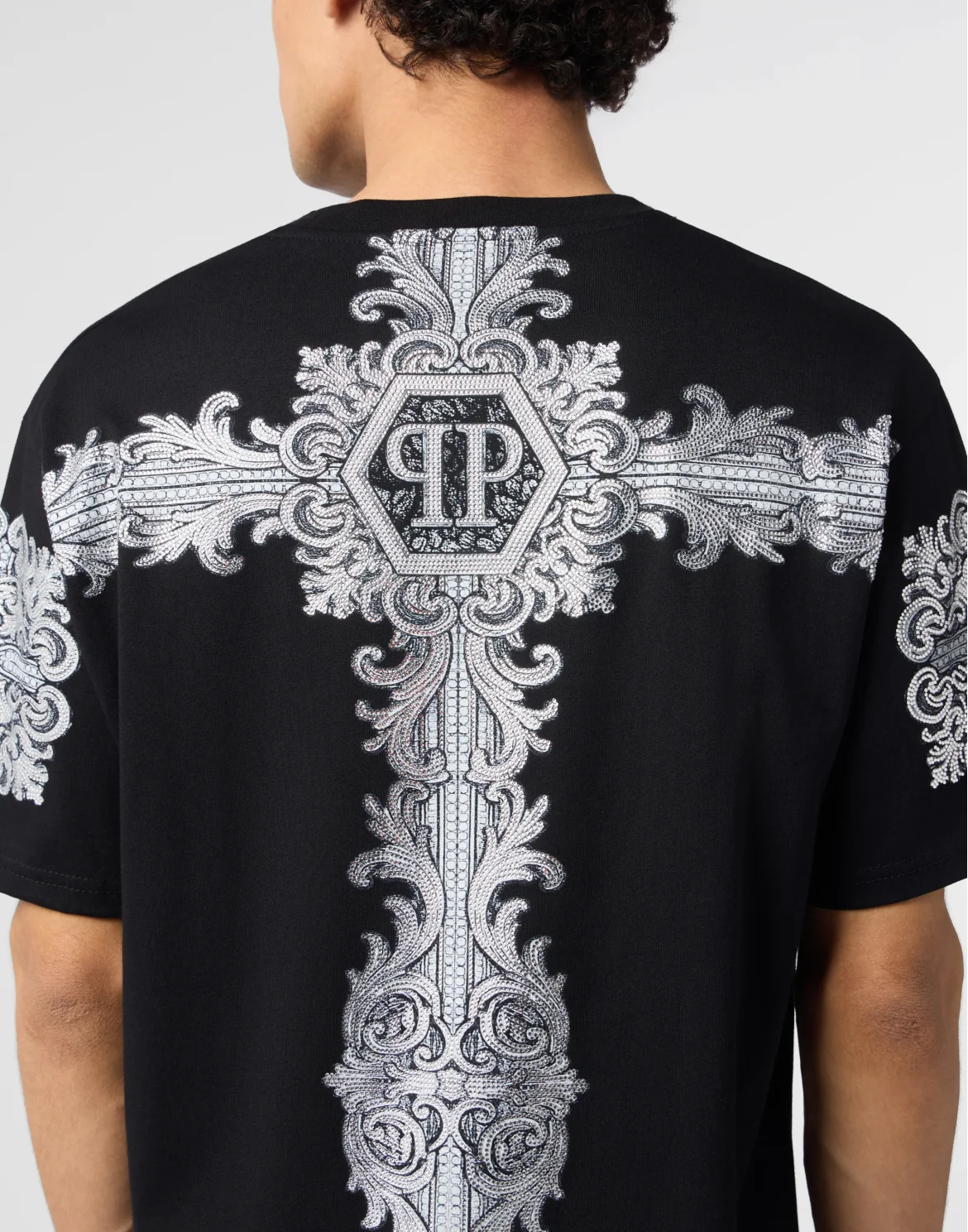 Round Neck T-Shirt Baroque Stones, цвет: Черный