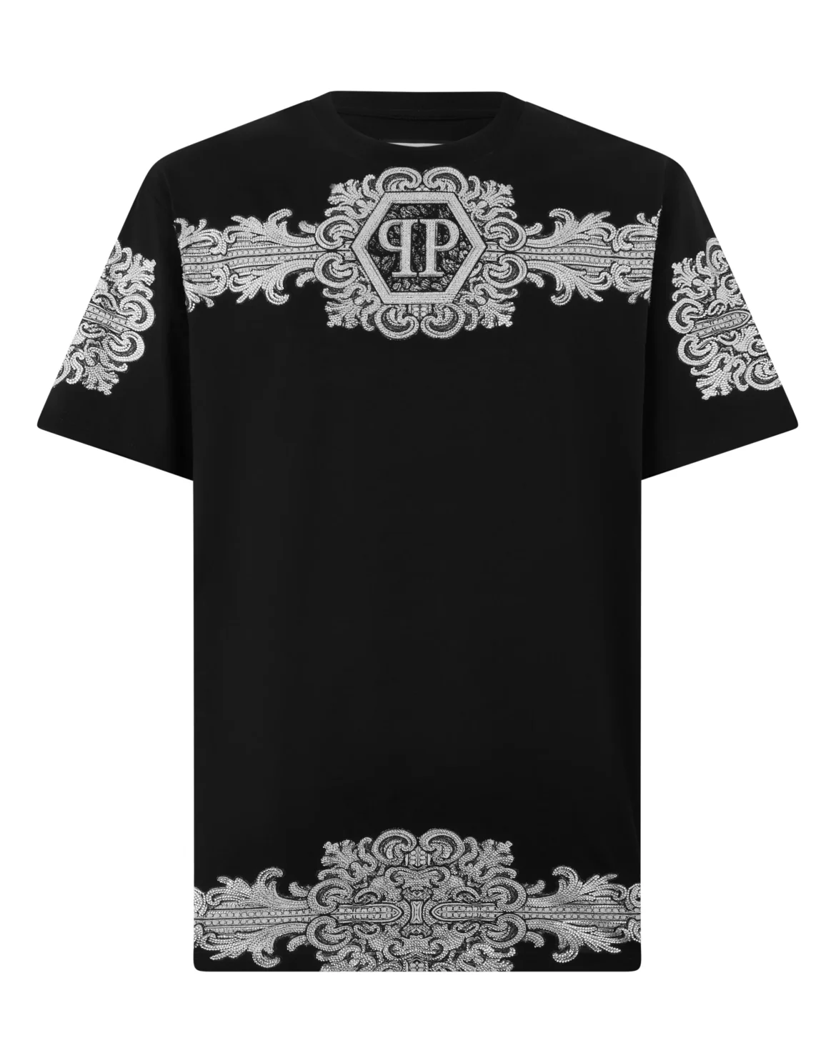 Round Neck T-Shirt Baroque Stones, цвет: Черный