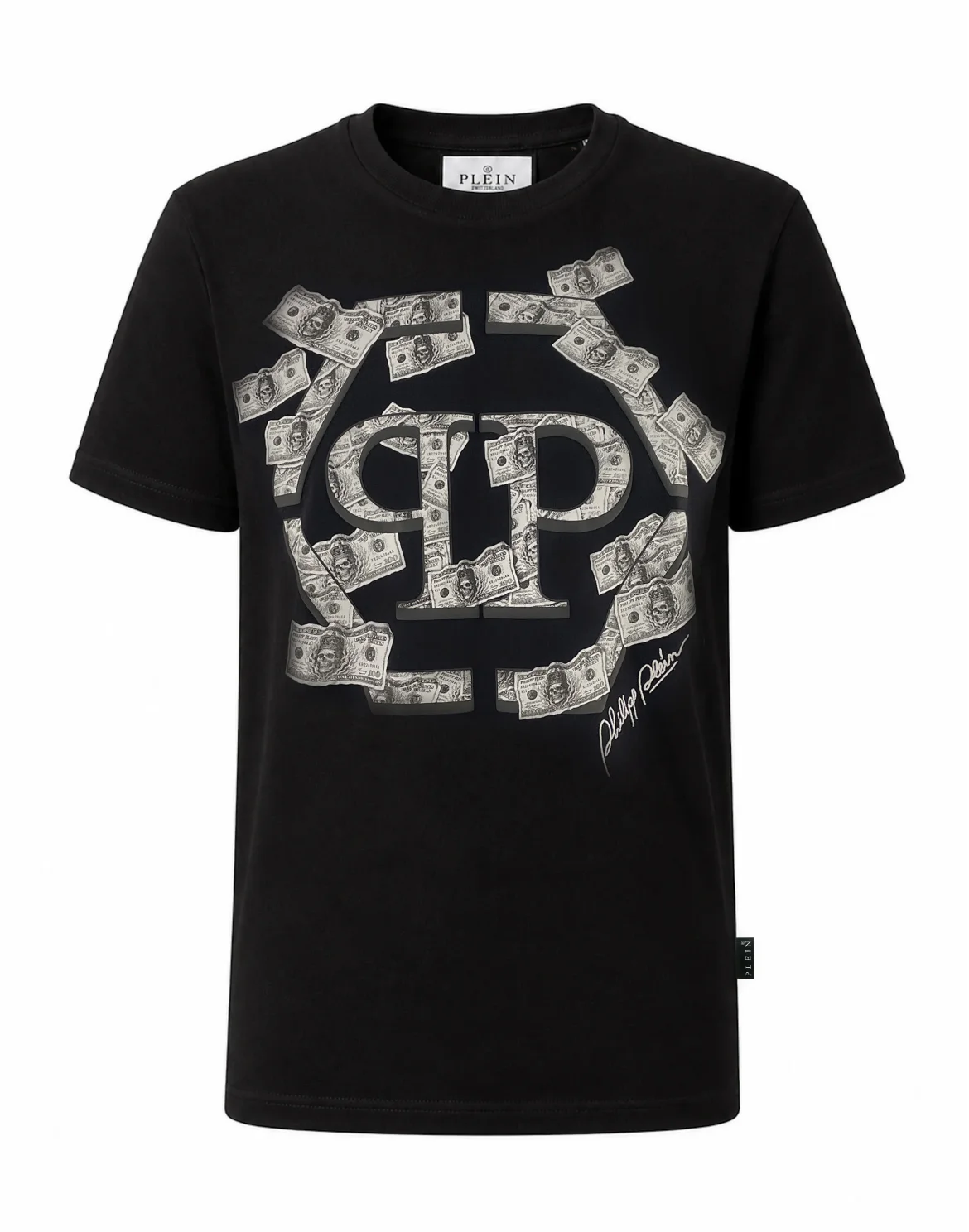 Round Neck T-Shirt Dollar Hexagon, цвет: Черный