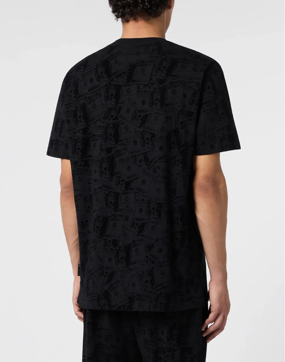 Round Neck T-Shirt All-Over Dollar, цвет: Черный