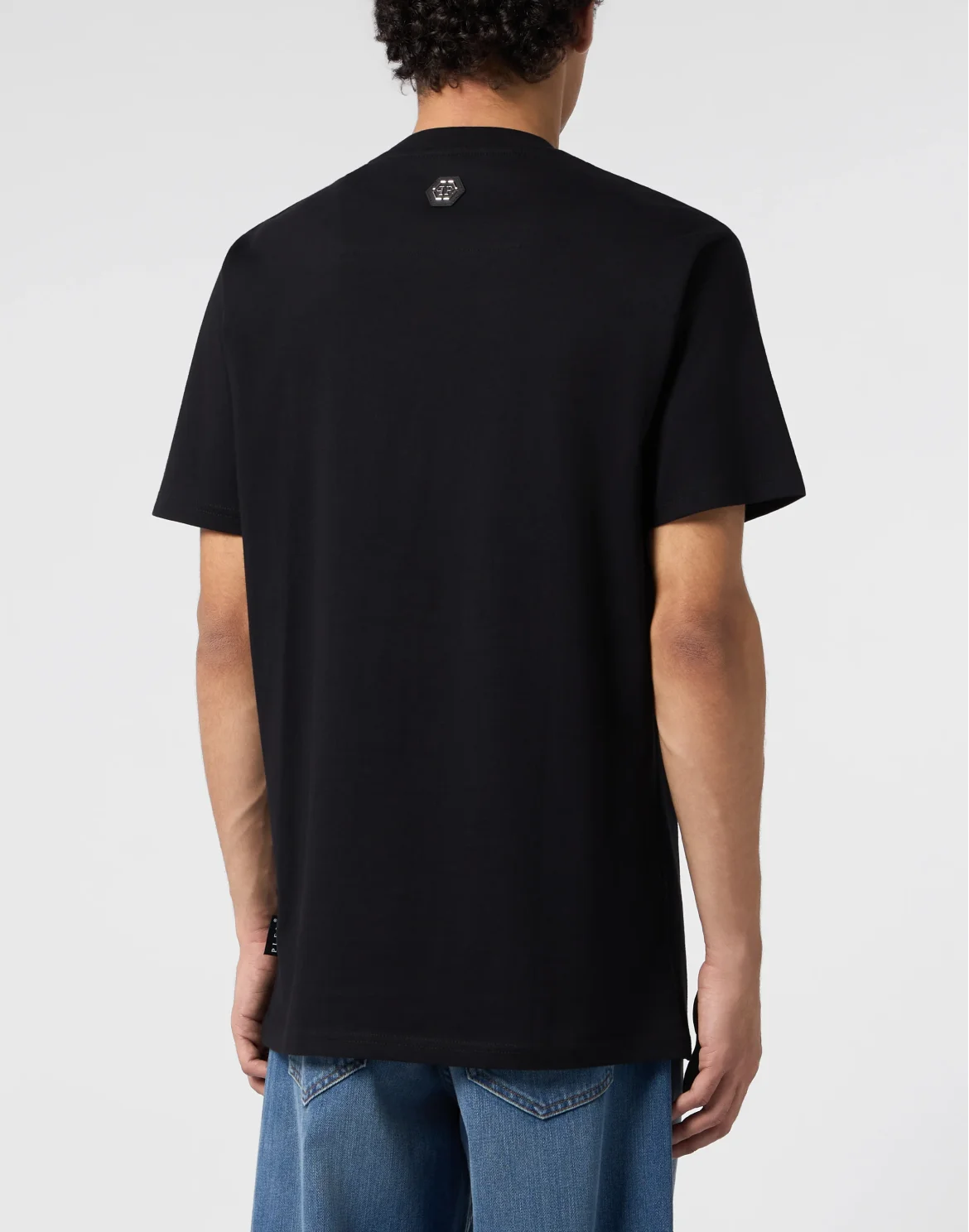 Round Neck T-Shirt Multicolor Dollar Skull, цвет: Черный