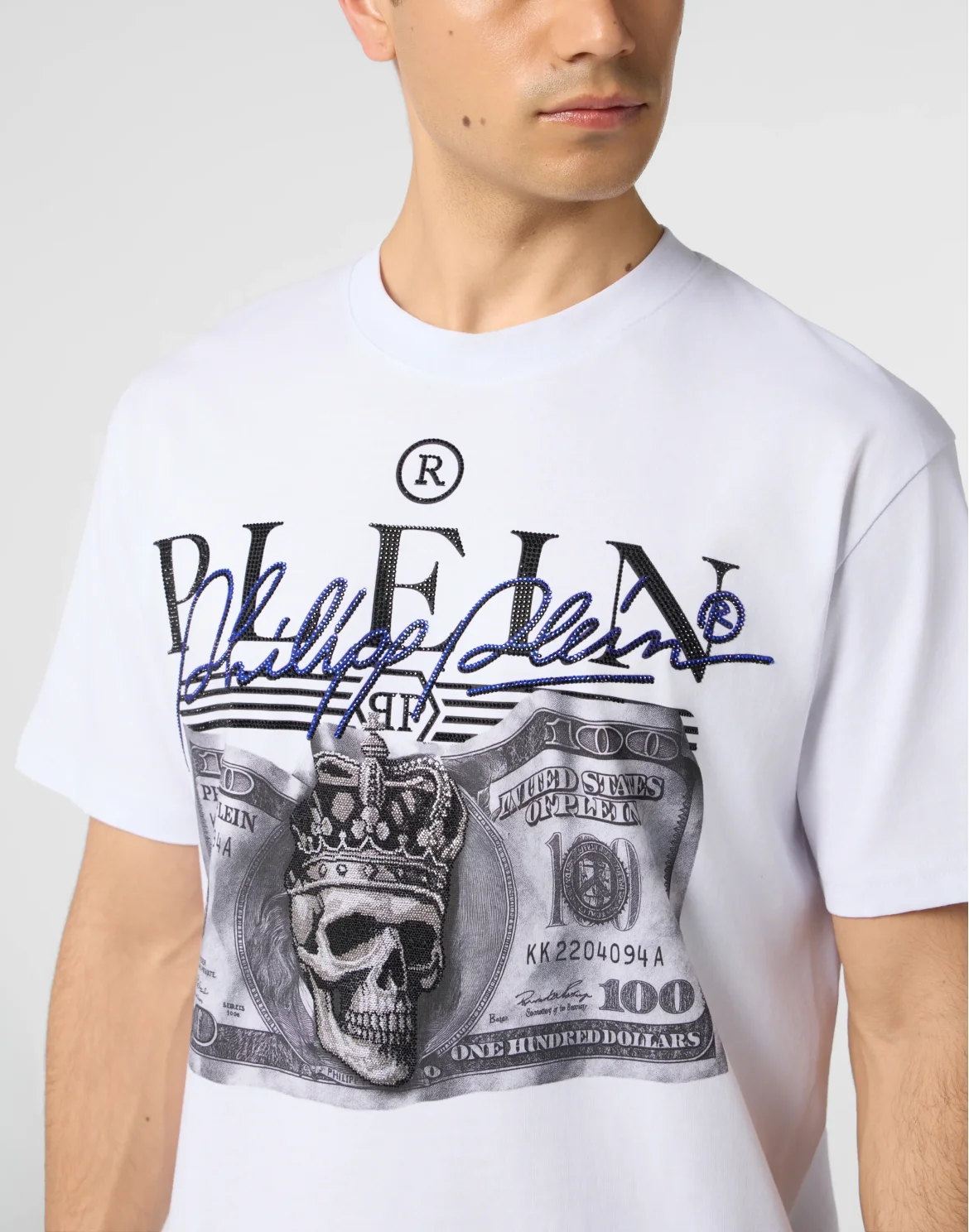 Round Neck T-Shirt Dollar Signature, цвет: Белый