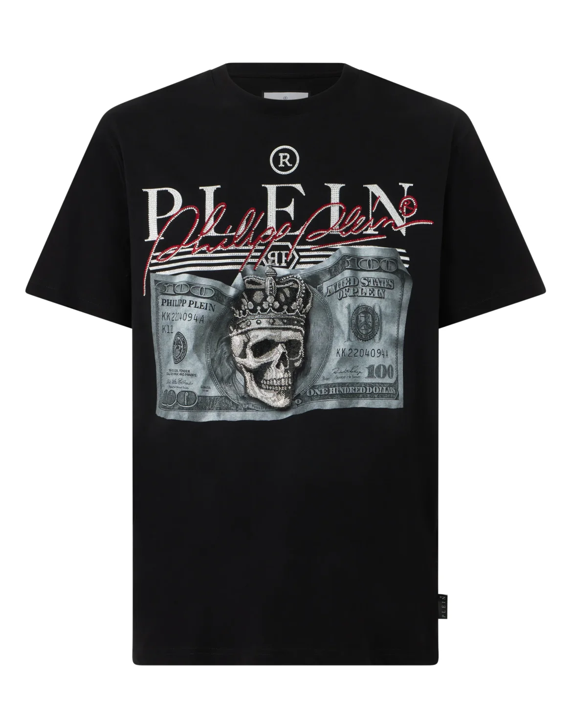 Round Neck T-Shirt Dollar Signature, цвет: Черный