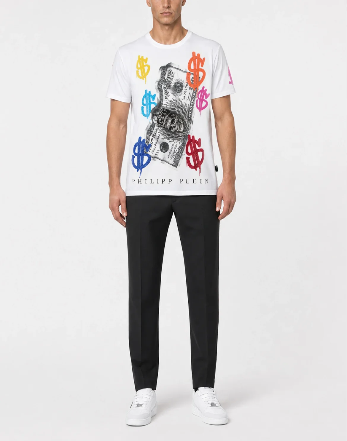 Round Neck T-Shirt Dollar Logo, цвет: Белый