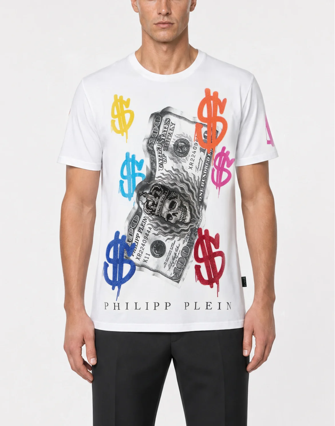 Round Neck T-Shirt Dollar Logo, цвет: Белый
