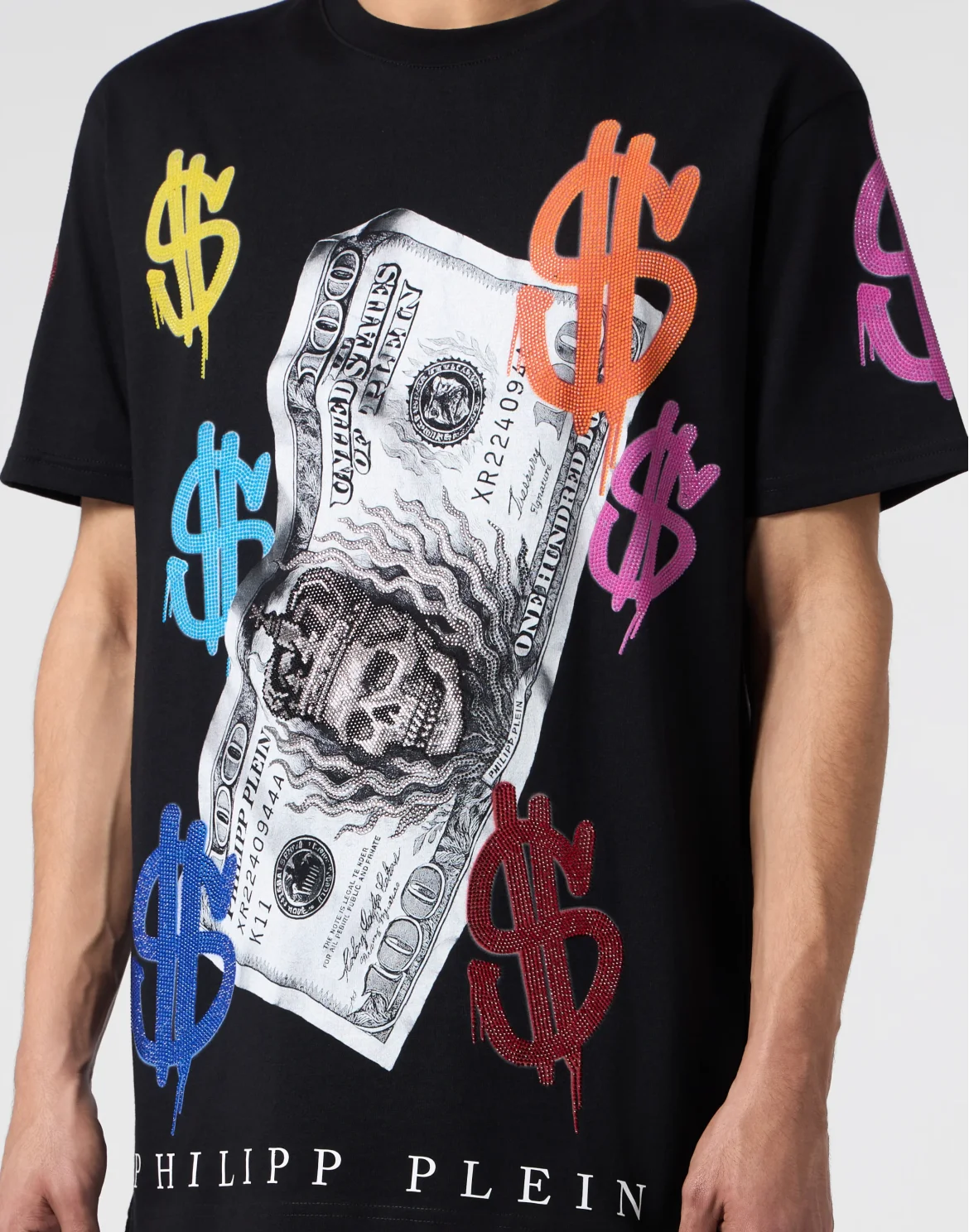 Round Neck T-Shirt Dollar Logo, цвет: Черный