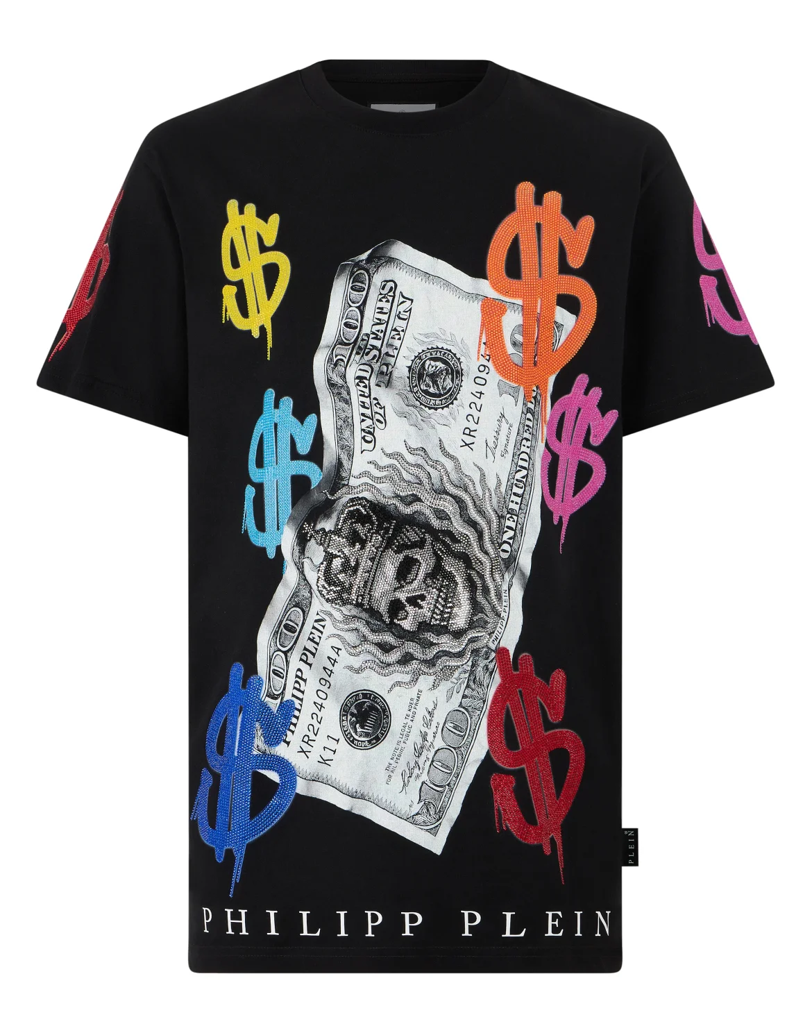Round Neck T-Shirt Dollar Logo, цвет: Черный