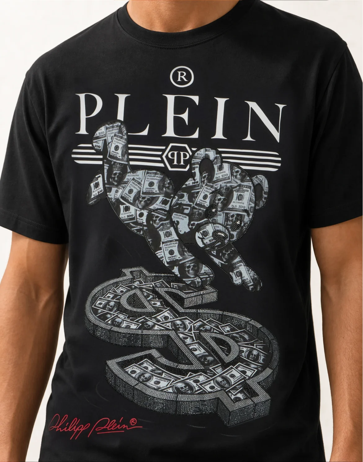 Round Neck T-Shirt Teddy Dollar, цвет: Черный