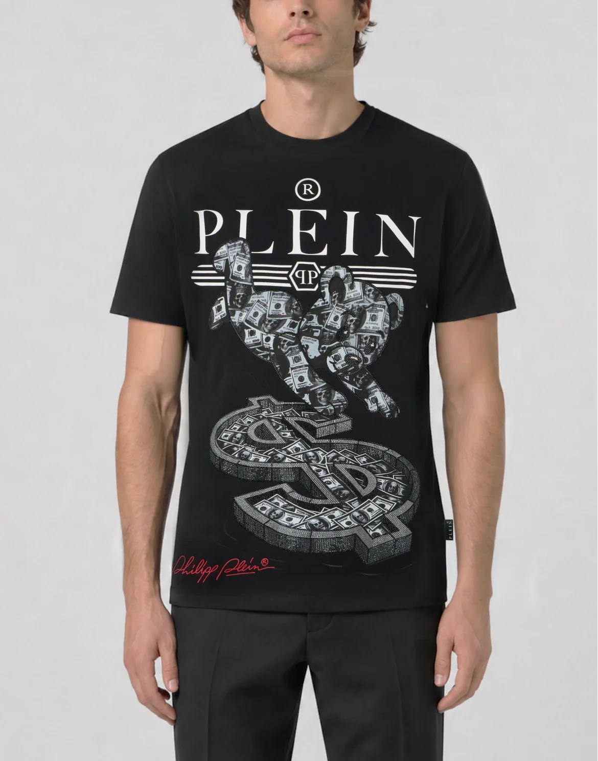 Round Neck T-Shirt Teddy Dollar, цвет: Черный
