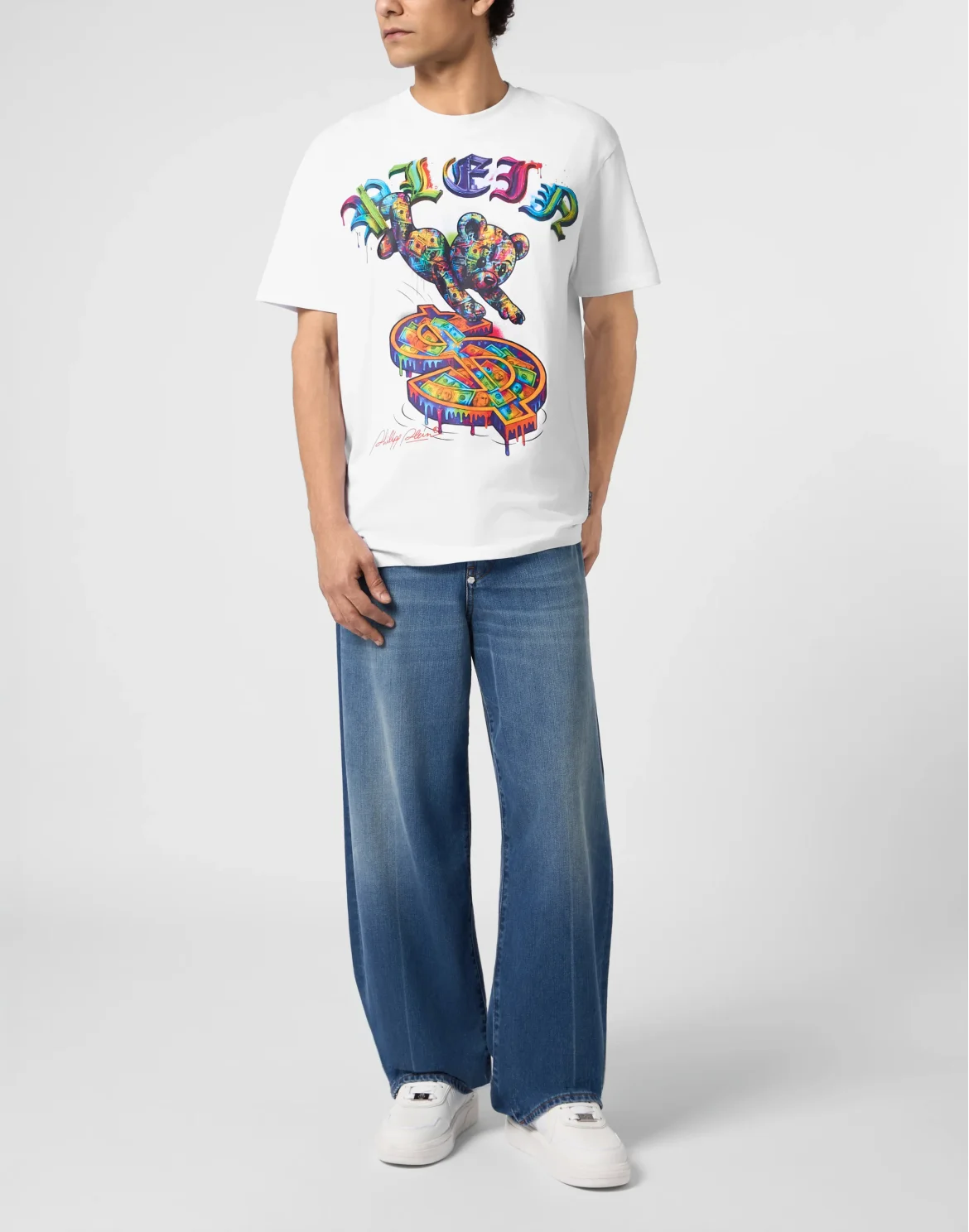 Round Neck T-Shirt Multicolor Teddy Dollar, цвет: Белый
