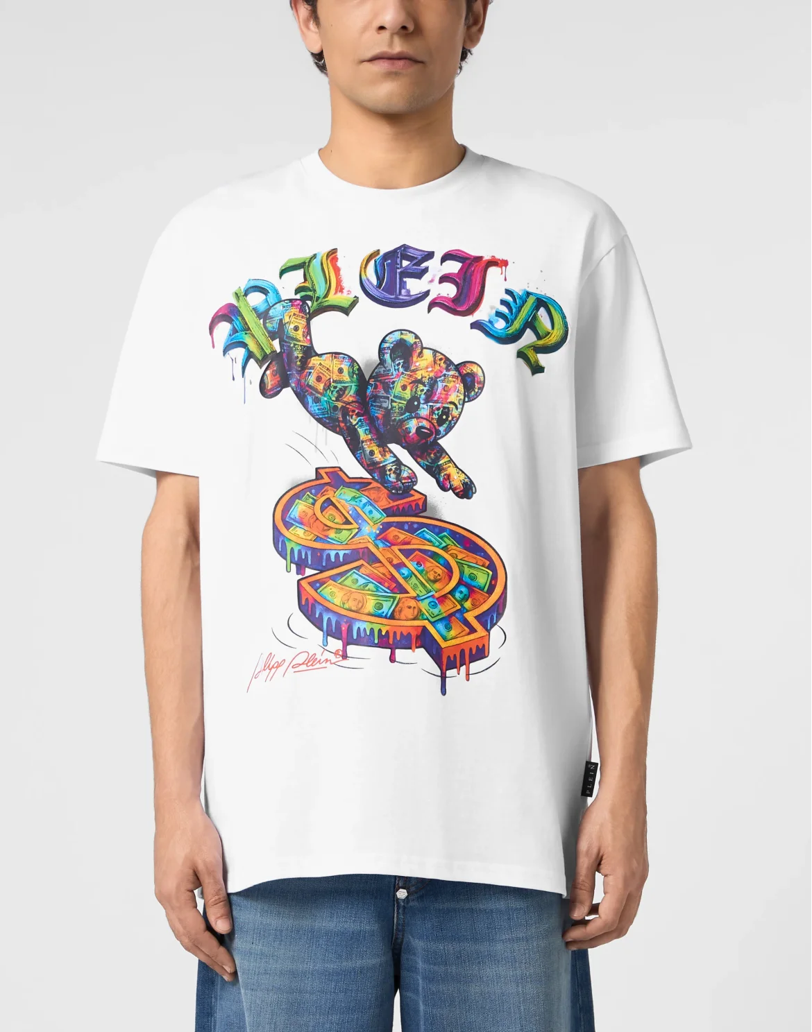 Round Neck T-Shirt Multicolor Teddy Dollar, цвет: Белый