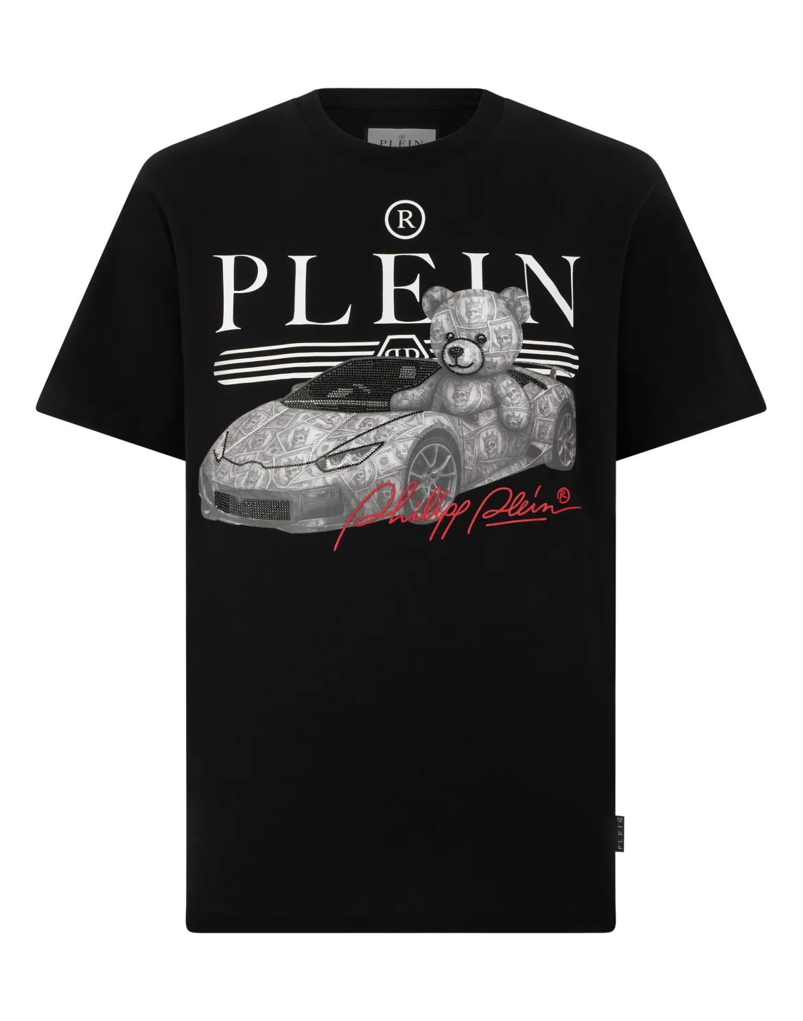 Round Neck T-Shirt Teddy Car Stones, цвет: Черный
